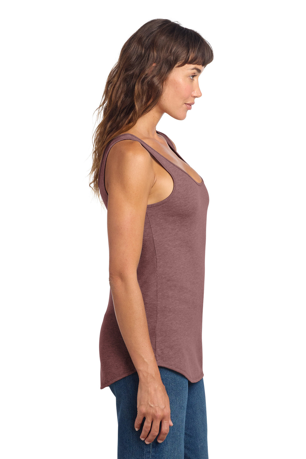 District Women's Perfect Tri Relaxed Tank DT151 - Blush Frost - side