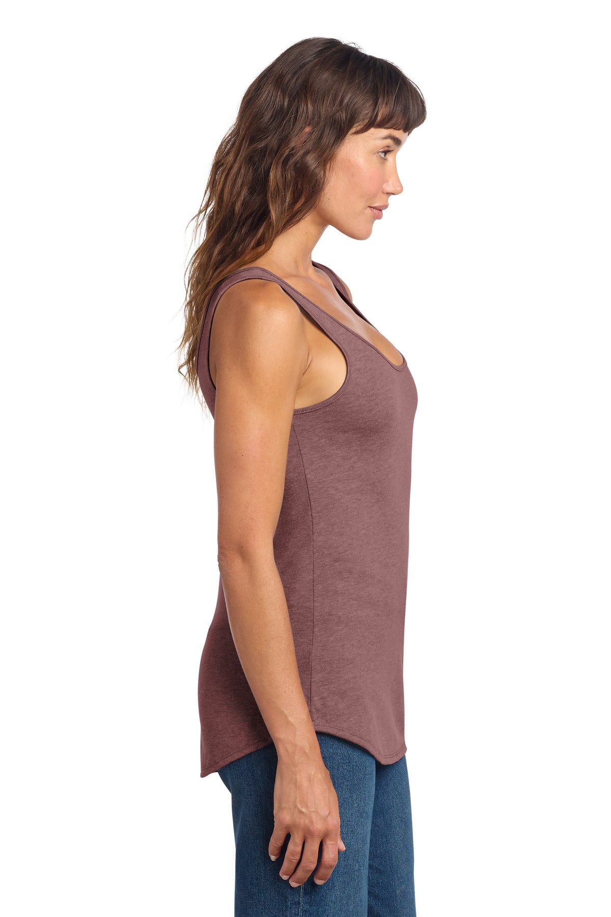 District Women's Perfect Tri Relaxed Tank DT151 - Blush Frost - side