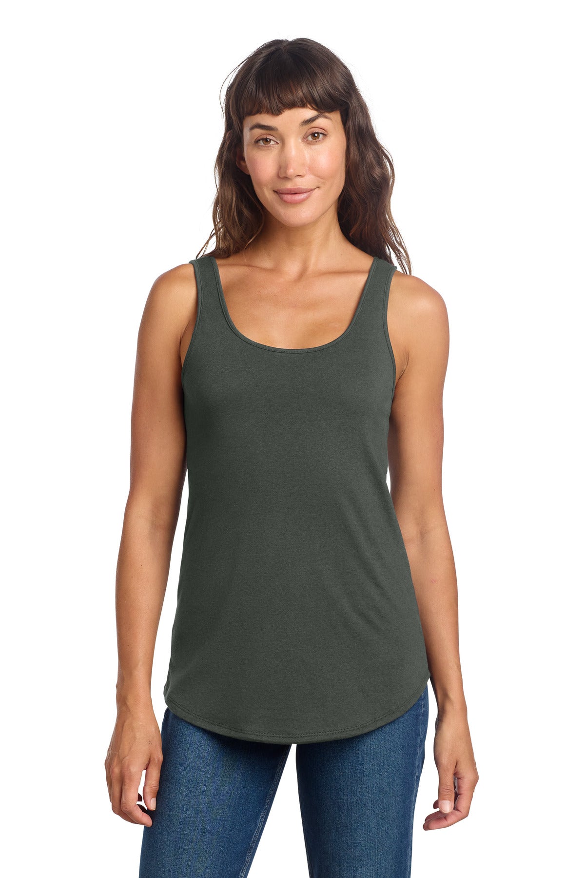 District Women's Perfect Tri Relaxed Tank DT151 - Deepest Grey - front