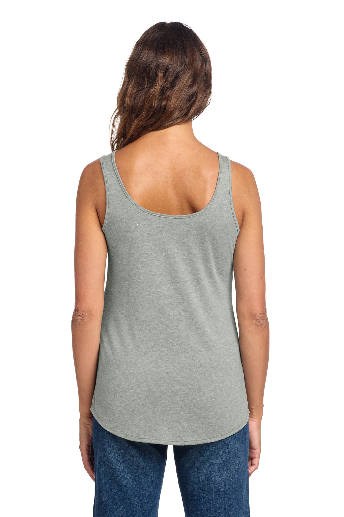 District Women's Perfect Tri Relaxed Tank DT151 - Heathered Grey - back