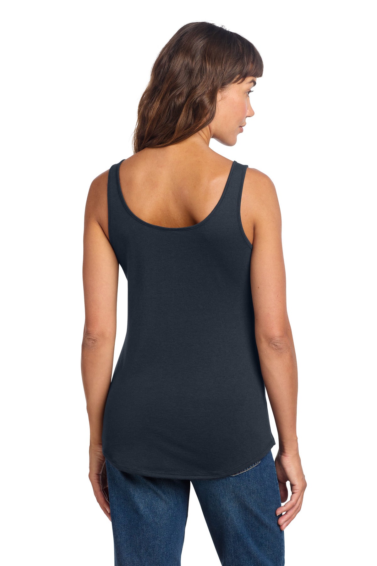 District Women's Perfect Tri Relaxed Tank DT151 - New Navy - back