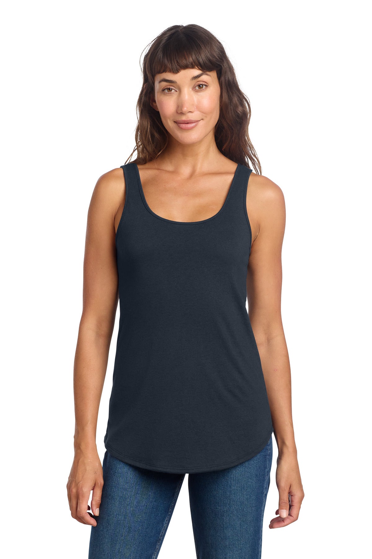 District Women's Perfect Tri Relaxed Tank DT151 - New Navy - front