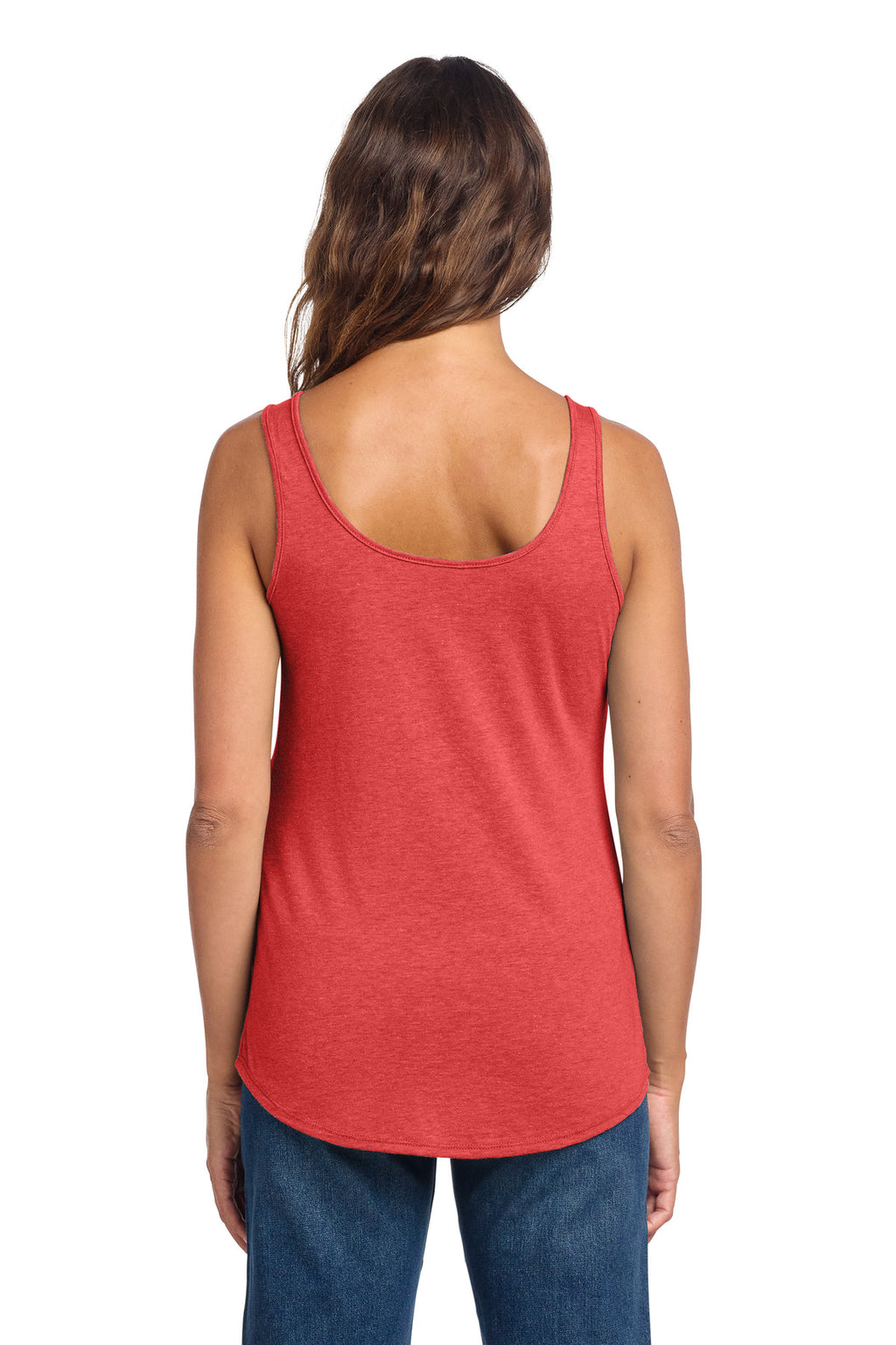 District Women's Perfect Tri Relaxed Tank DT151 - Red Frost - back