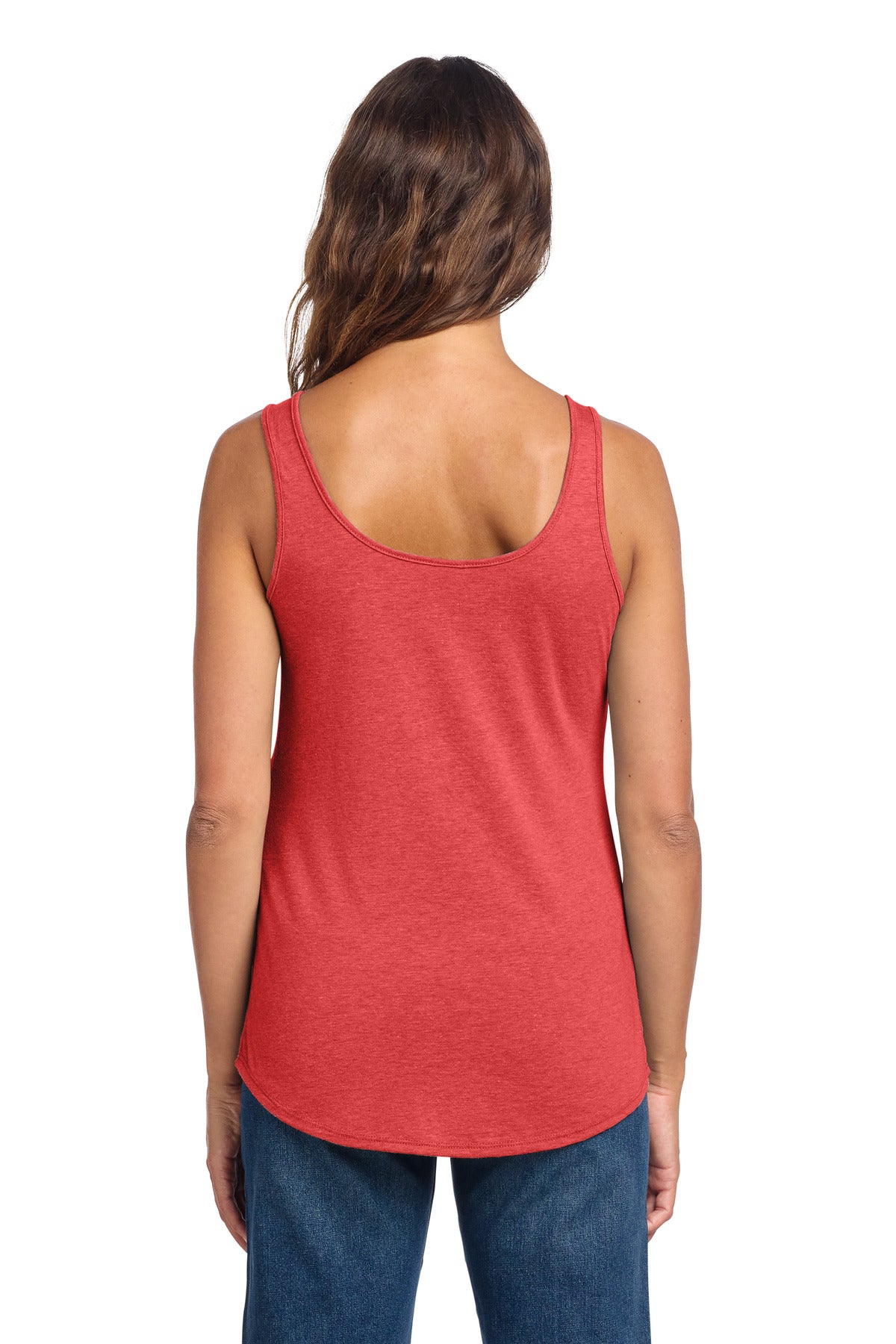 District Women's Perfect Tri Relaxed Tank DT151 - Red Frost - back