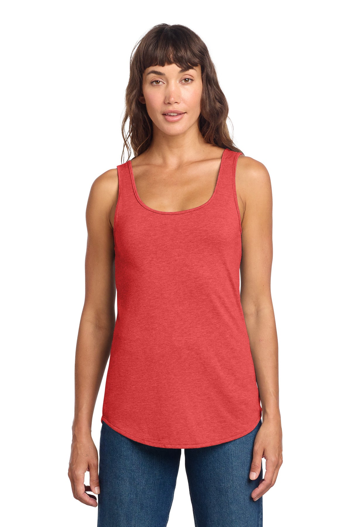 District Women's Perfect Tri Relaxed Tank DT151 - Red Frost - front