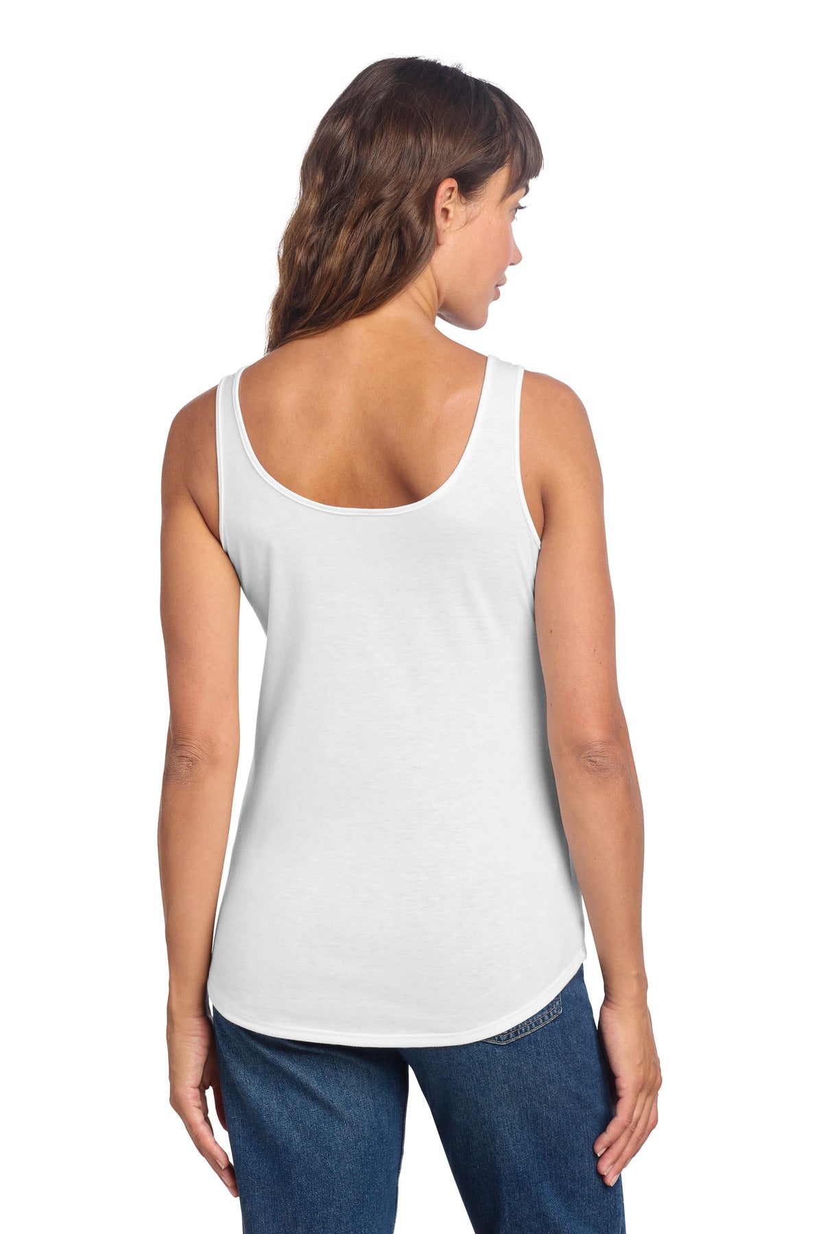 District Women's Perfect Tri Relaxed Tank DT151 - White - back