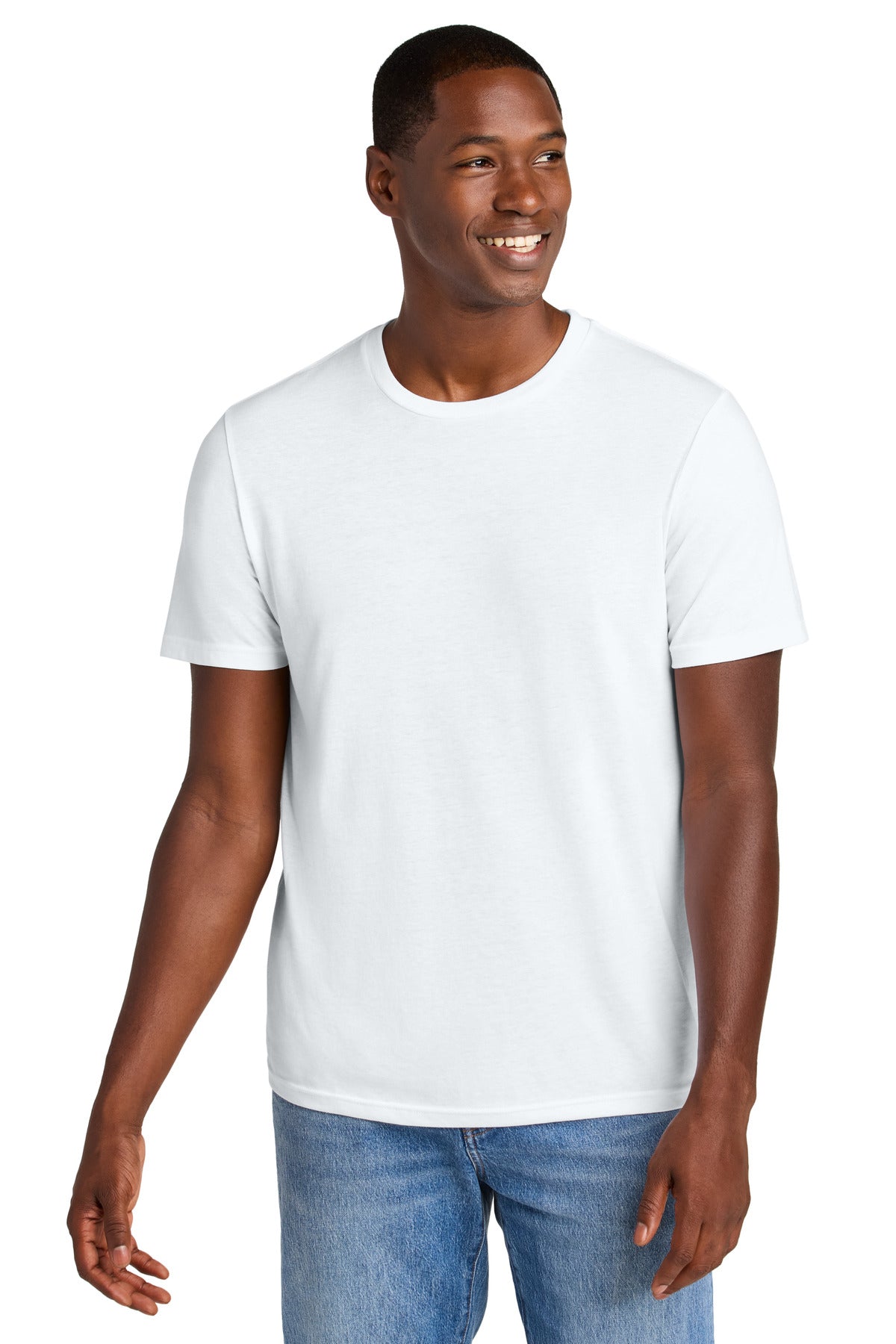District Perfect Weight CVC Tee DT184 - Bright White - front
