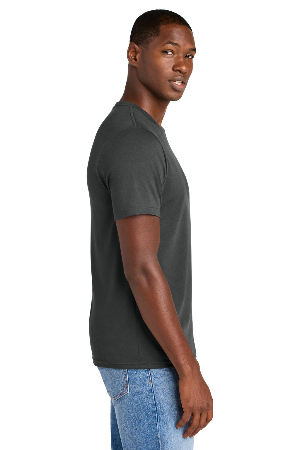 District Perfect Weight CVC Tee DT184 - Charcoal - side