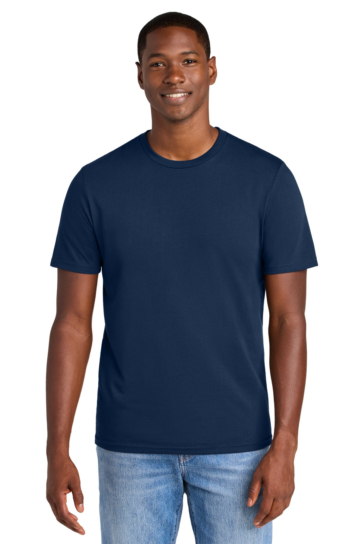 District Perfect Weight CVC Tee DT184 - Dark Royal - front