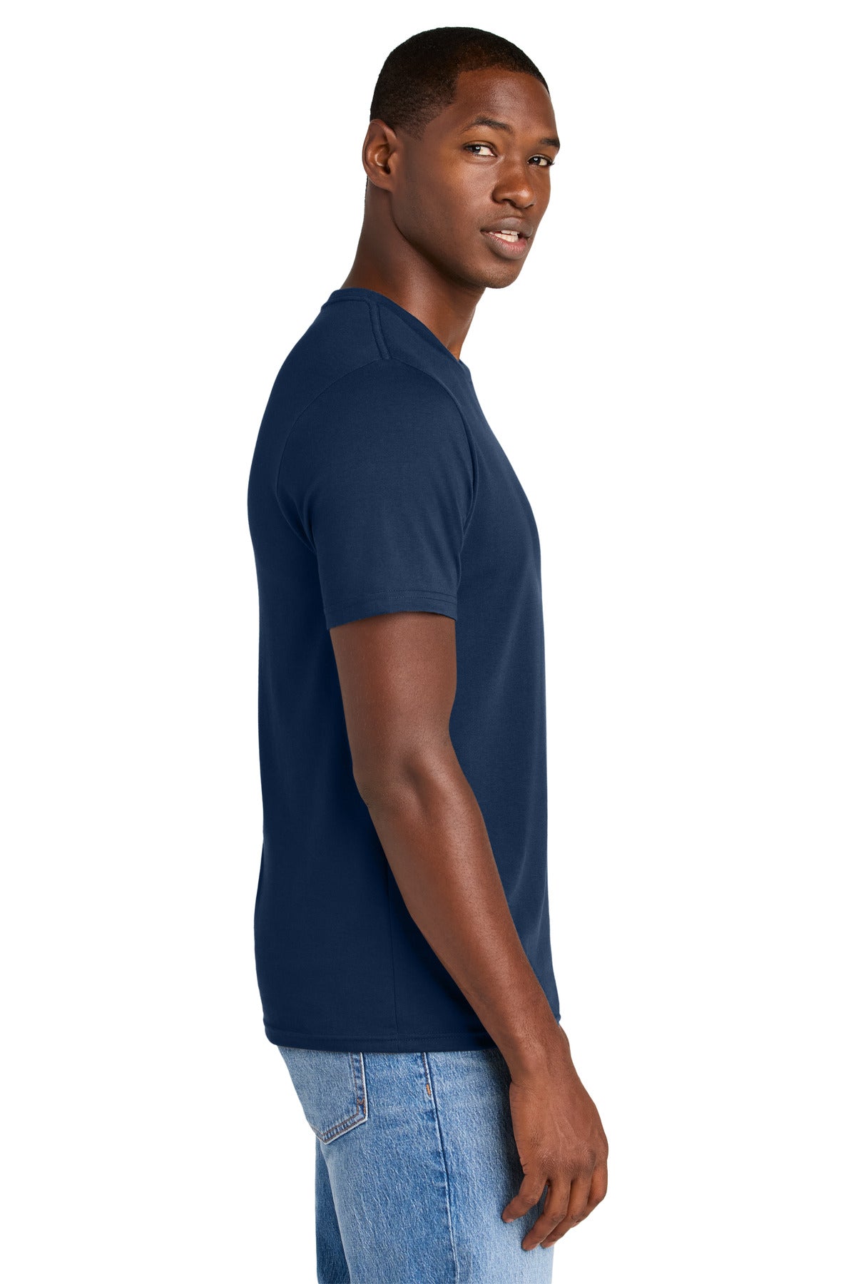 District Perfect Weight CVC Tee DT184 - Dark Royal - side