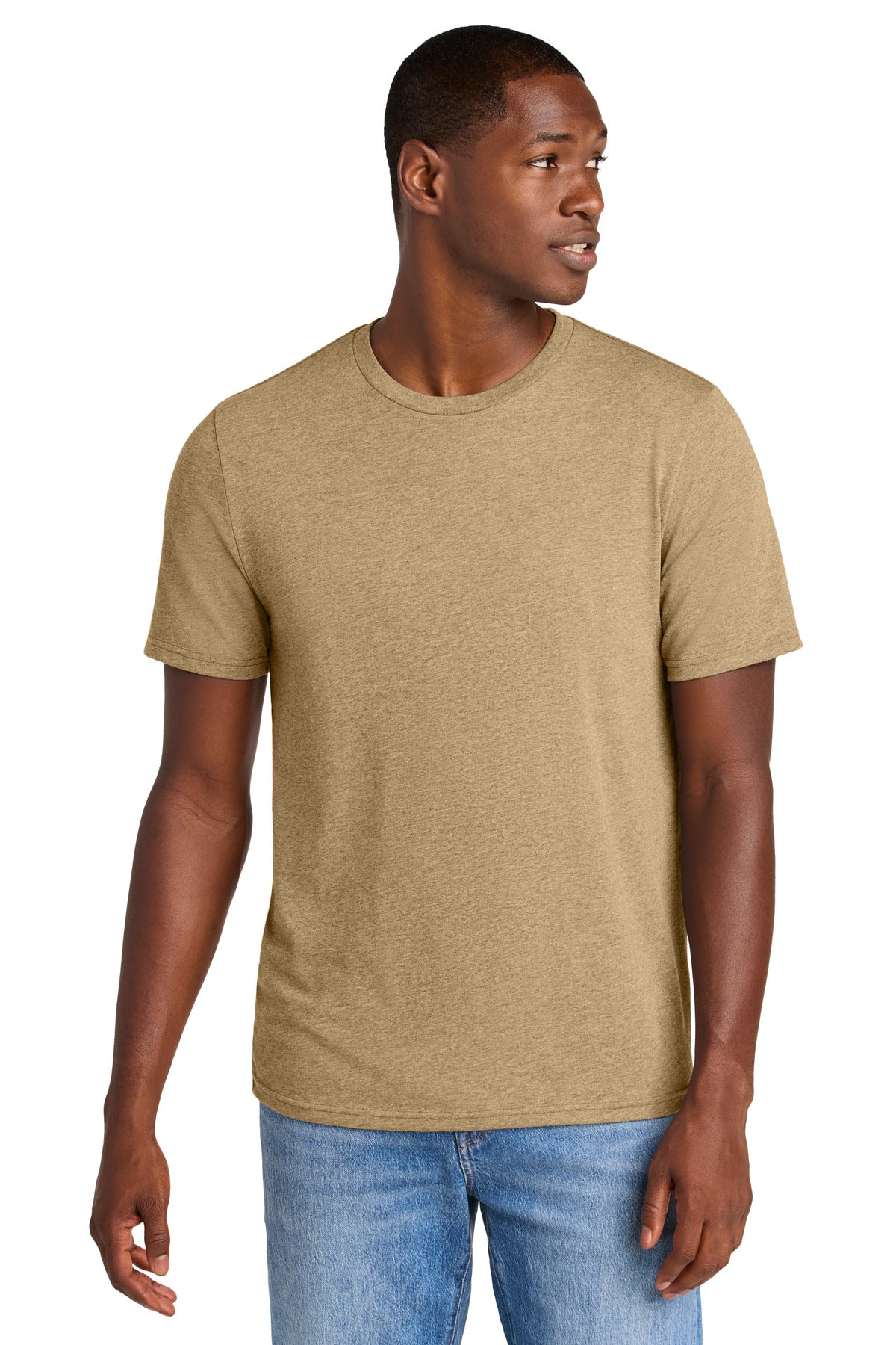District Perfect Weight CVC Tee DT184 - Dune Heather - front
