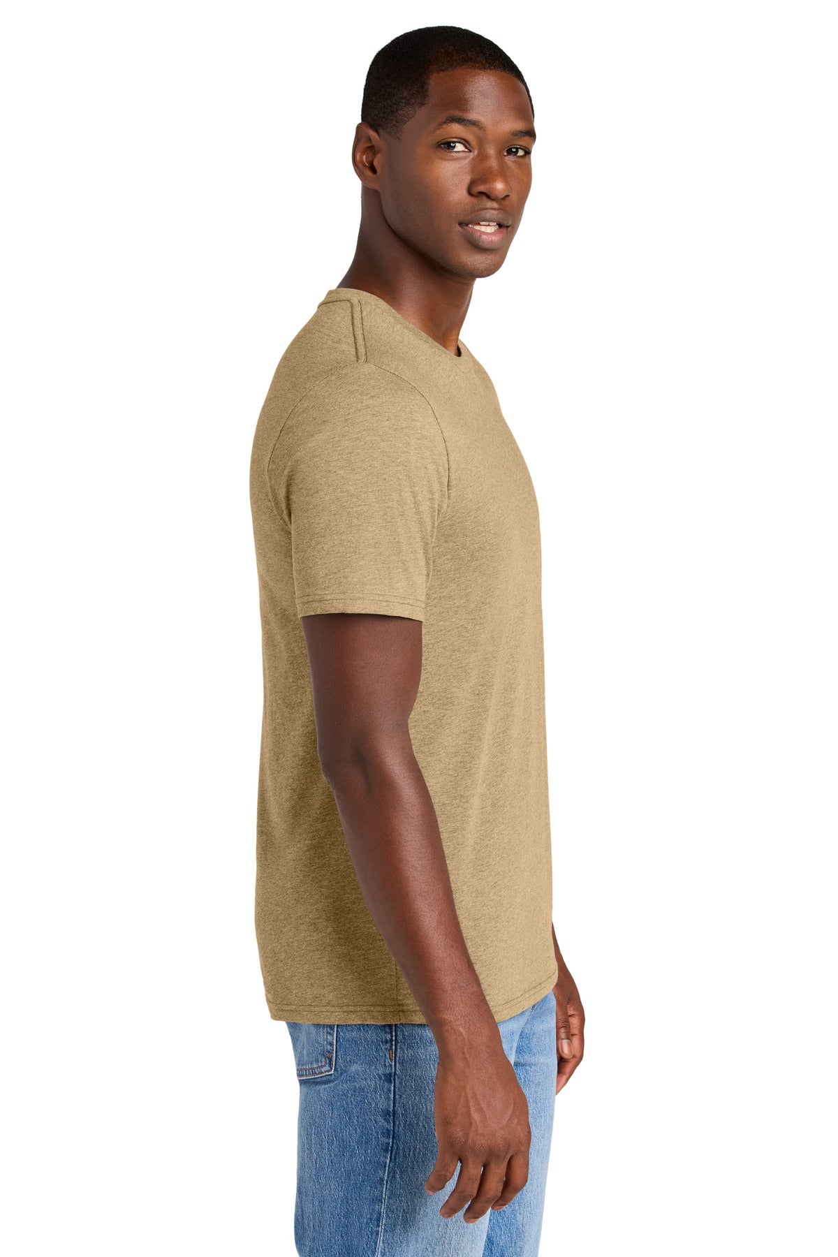 District Perfect Weight CVC Tee DT184 - Dune Heather - side