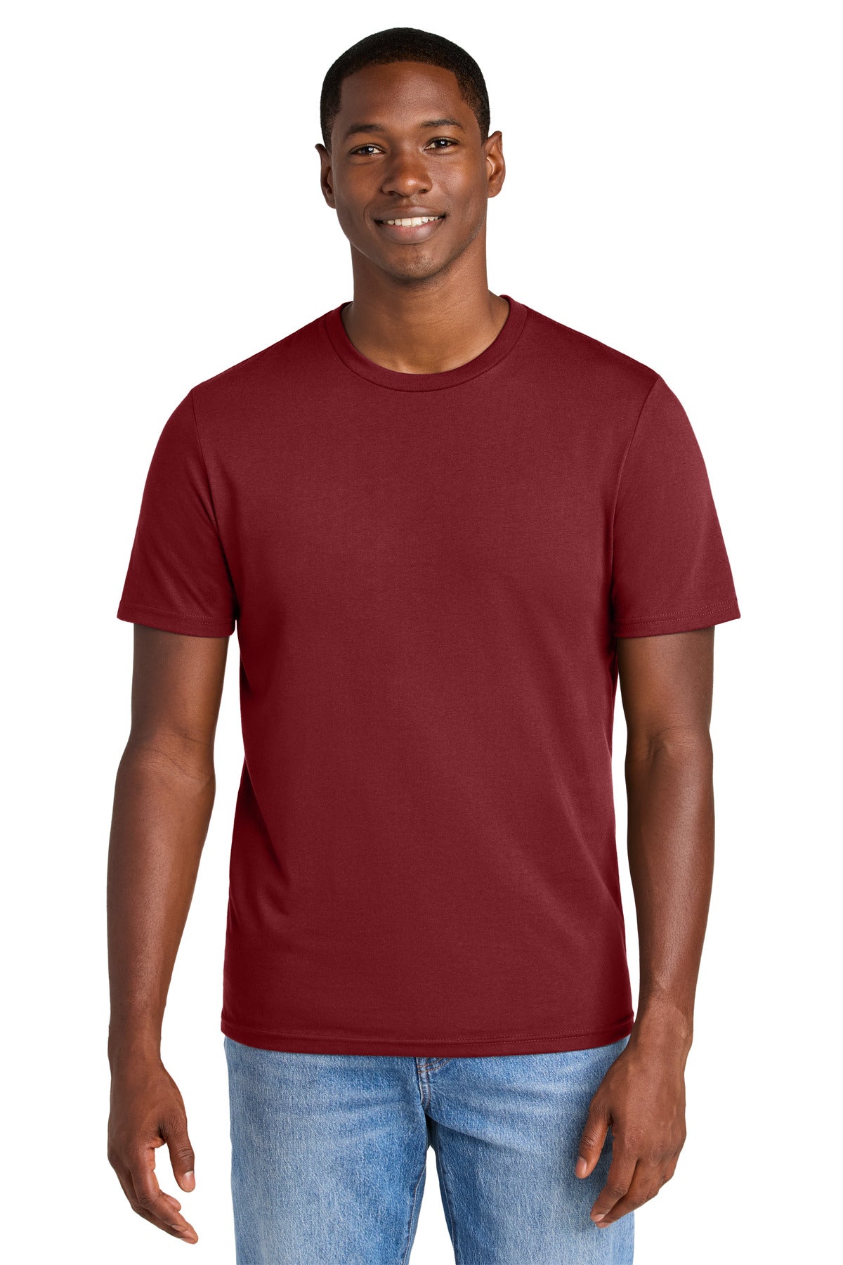 District Perfect Weight CVC Tee DT184 - Garnet - front
