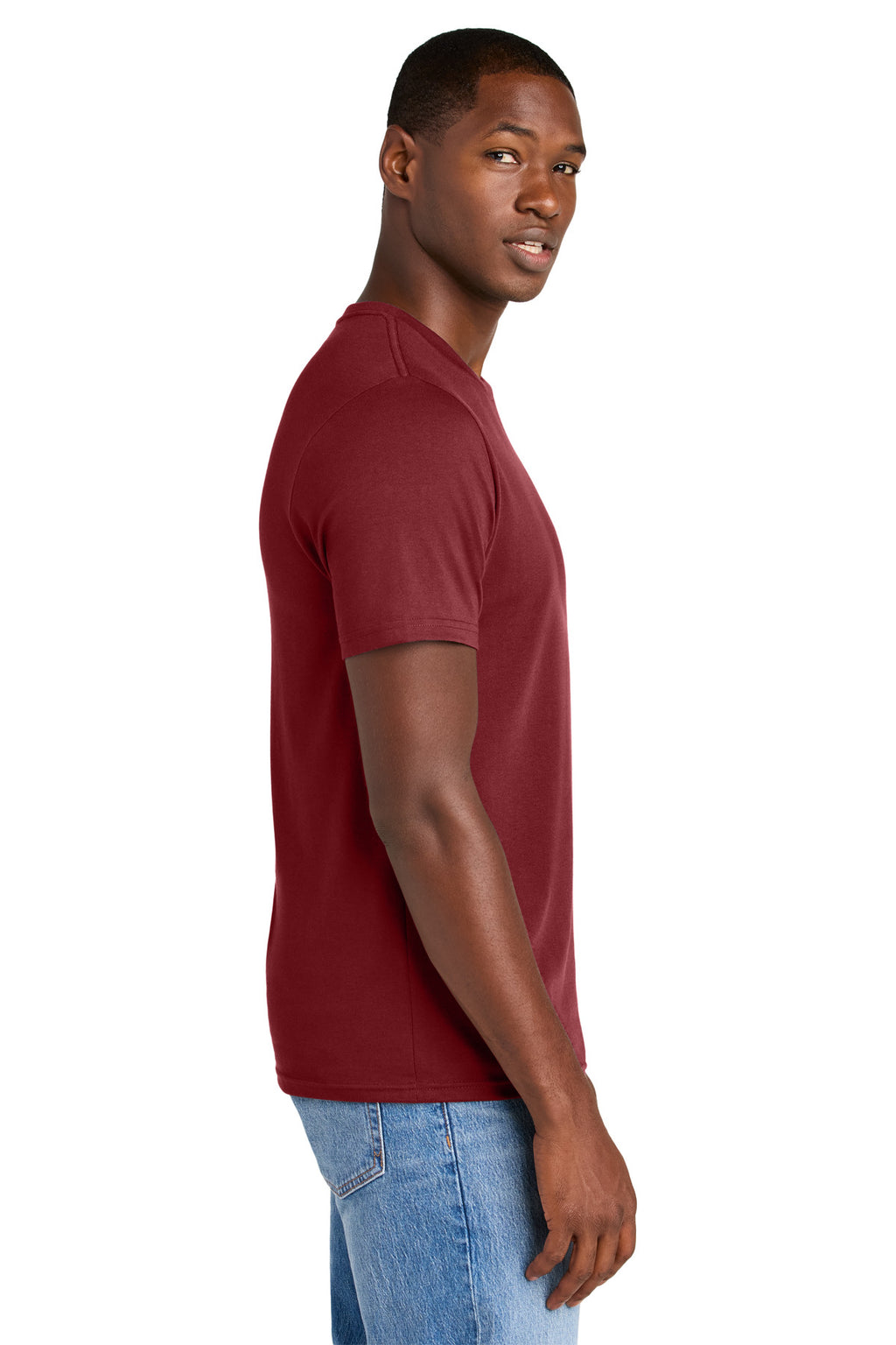 District Perfect Weight CVC Tee DT184 - Garnet - side