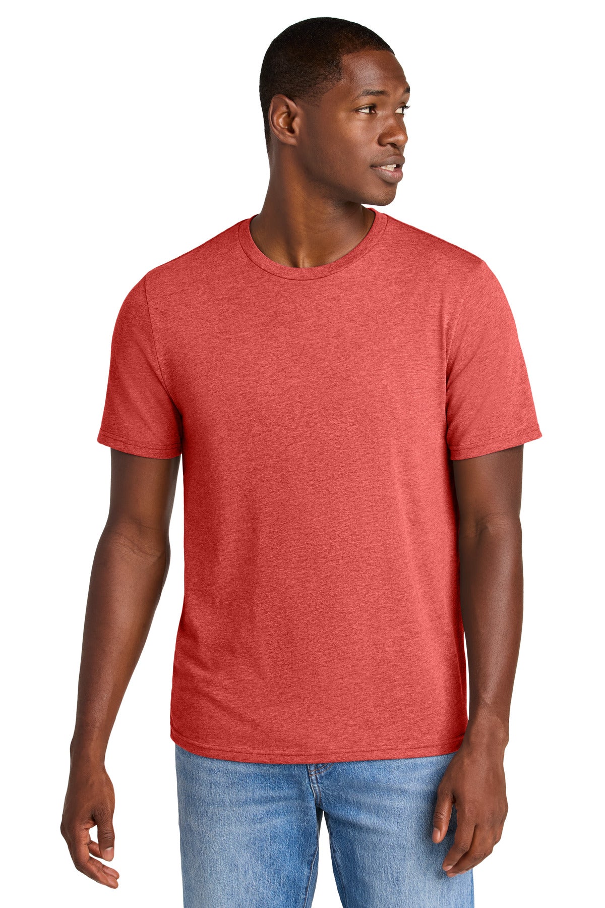 District Perfect Weight CVC Tee DT184 - Geranium Heather - front