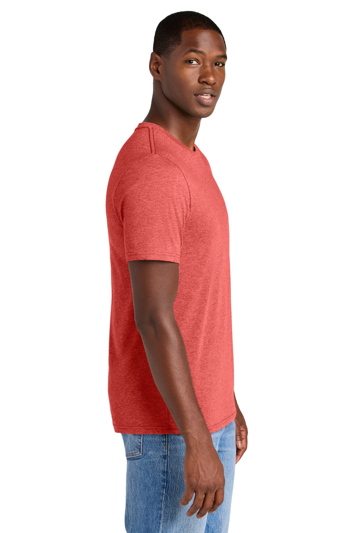 District Perfect Weight CVC Tee DT184 - Geranium Heather - side