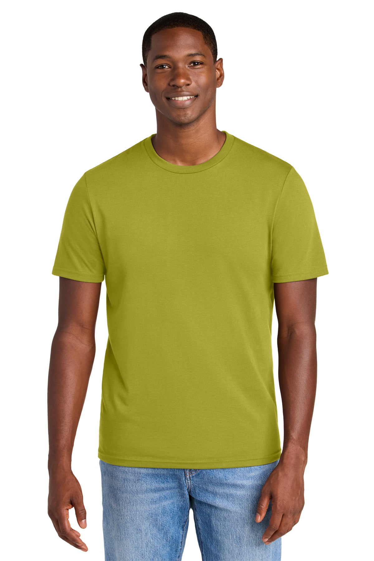 District Perfect Weight CVC Tee DT184 - Golden Cypress Green - front