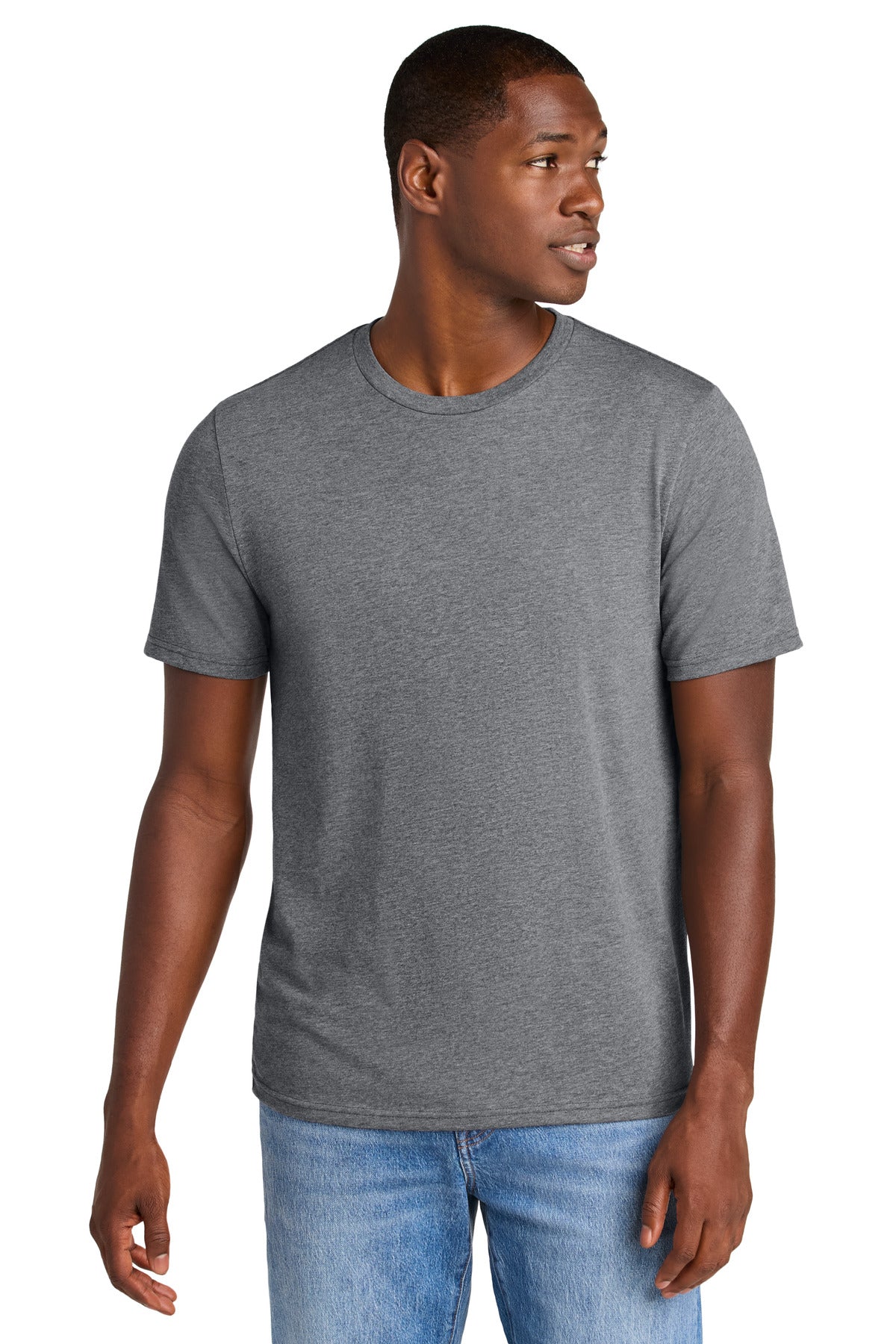 District Perfect Weight CVC Tee DT184 - Graphite Heather - front