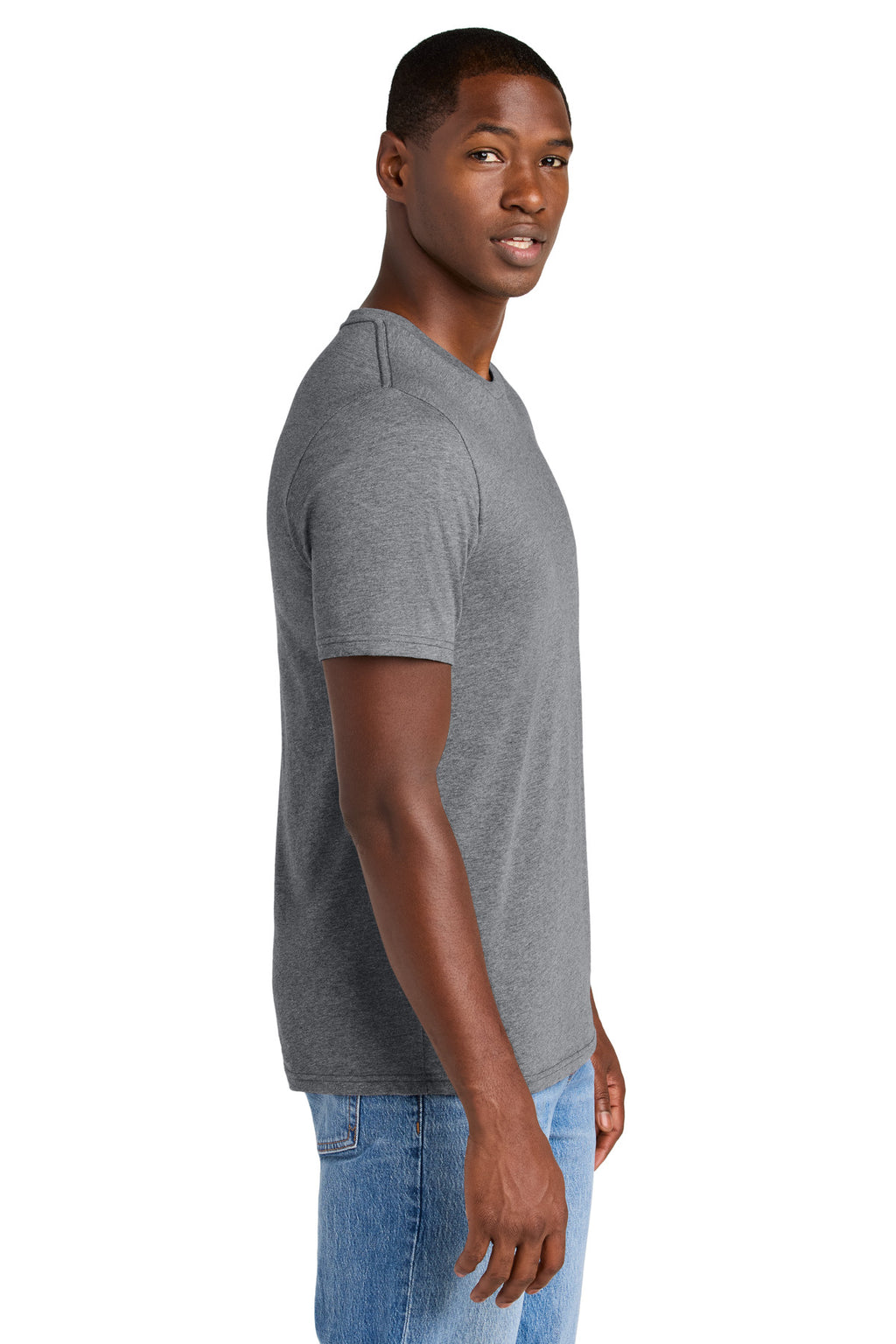 District Perfect Weight CVC Tee DT184 - Graphite Heather - side