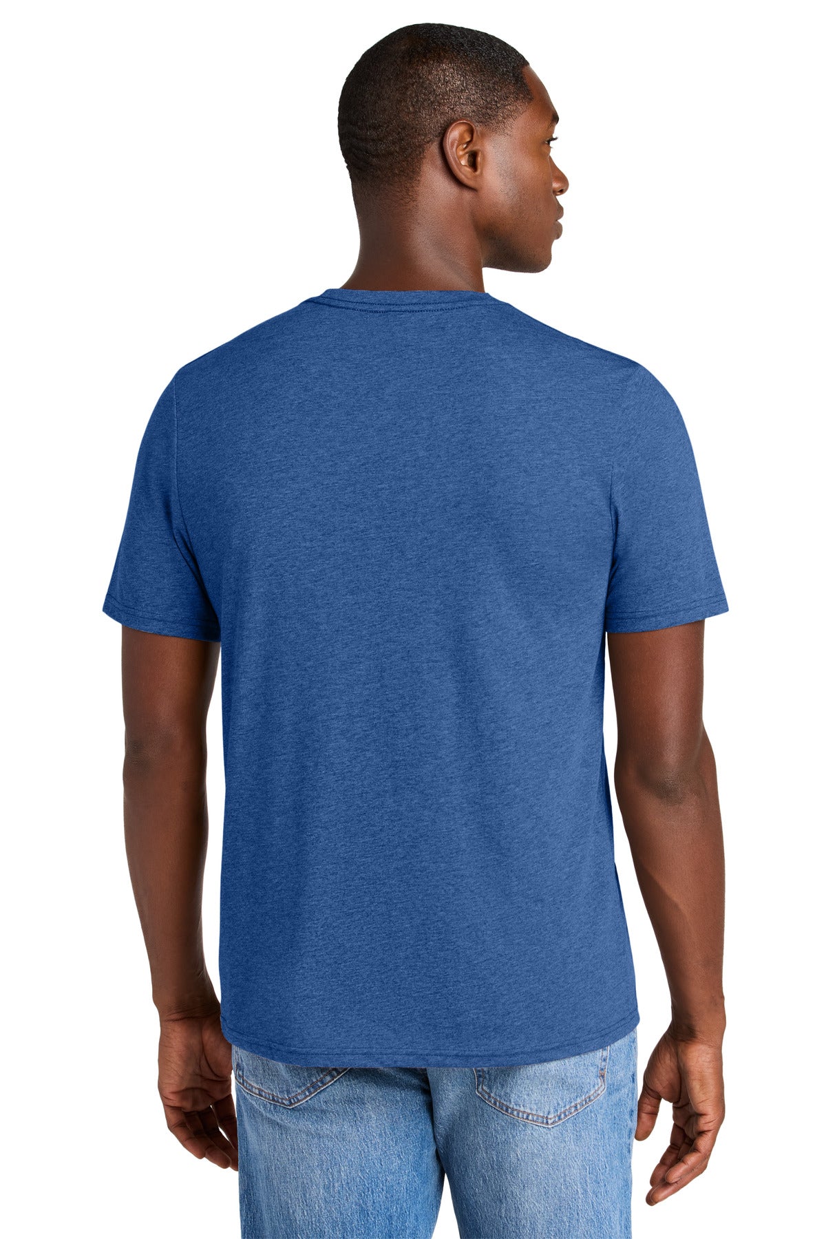 District Perfect Weight CVC Tee DT184 - Heathered Deep Royal - back