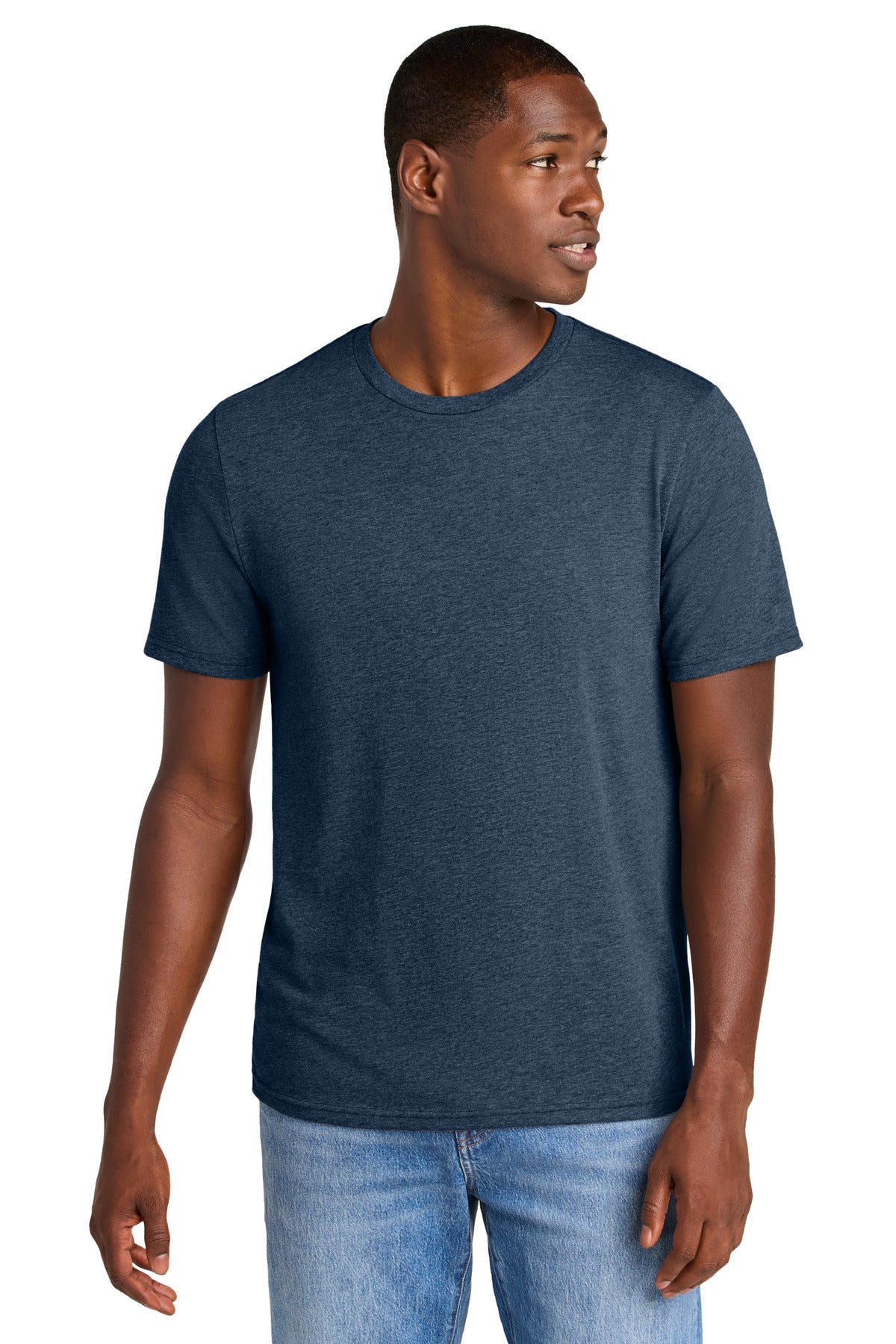 District Perfect Weight CVC Tee DT184 - Heathered Navy - front