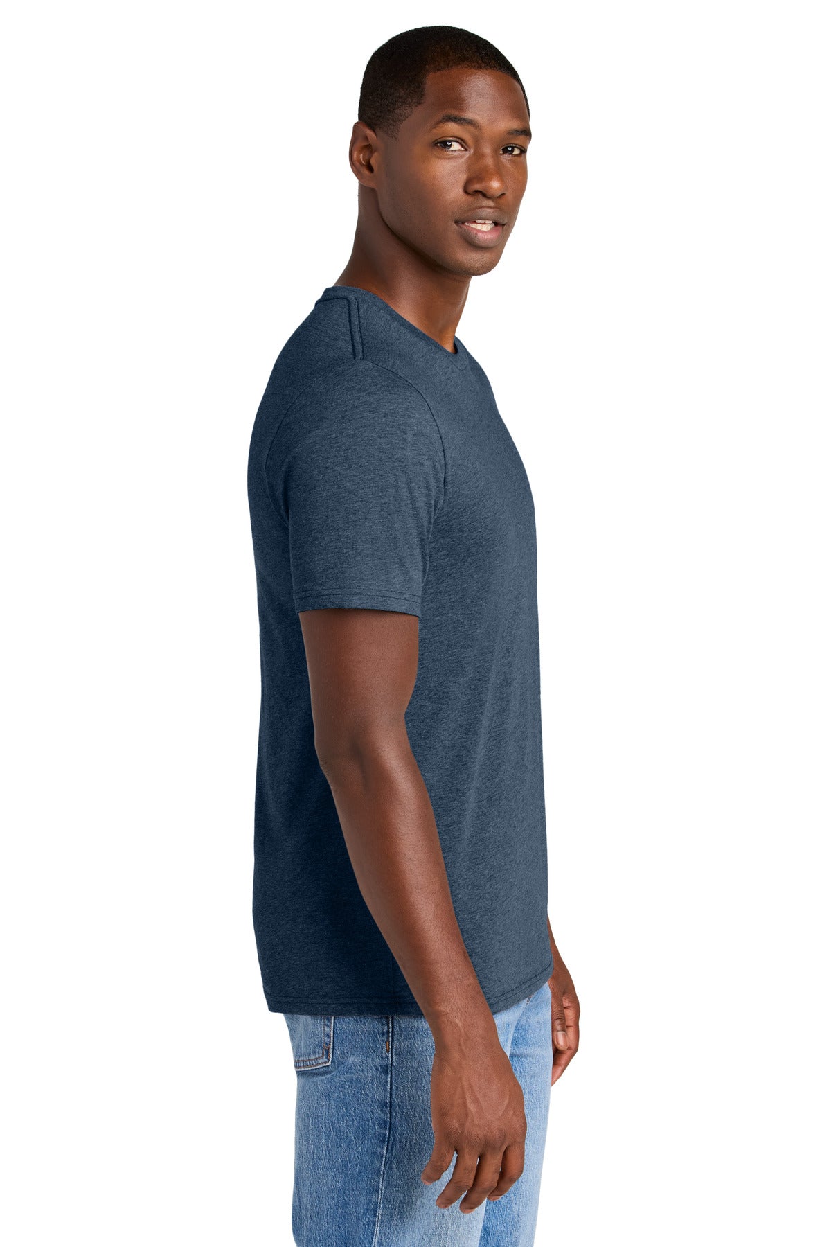 District Perfect Weight CVC Tee DT184 - Heathered Navy - side
