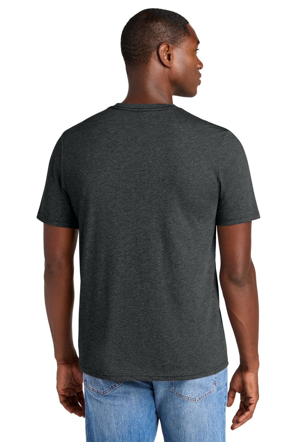 District Perfect Weight CVC Tee DT184 - Jet Black Heather - back