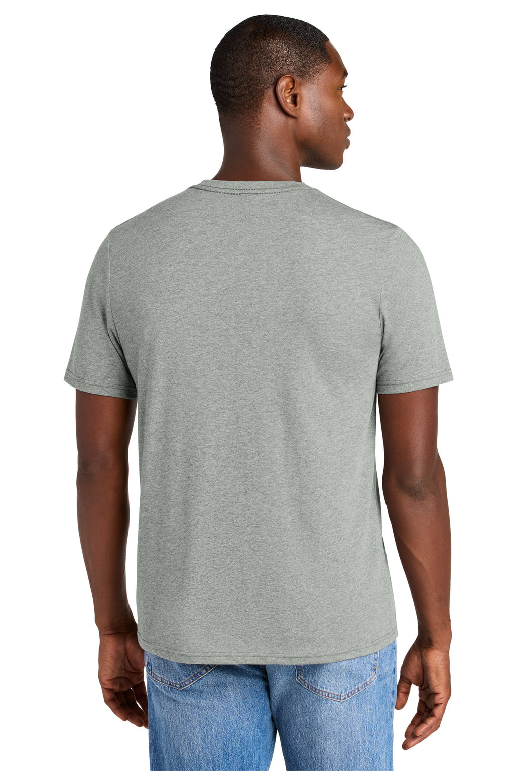 District Perfect Weight CVC Tee DT184 - Light Heather Grey - back