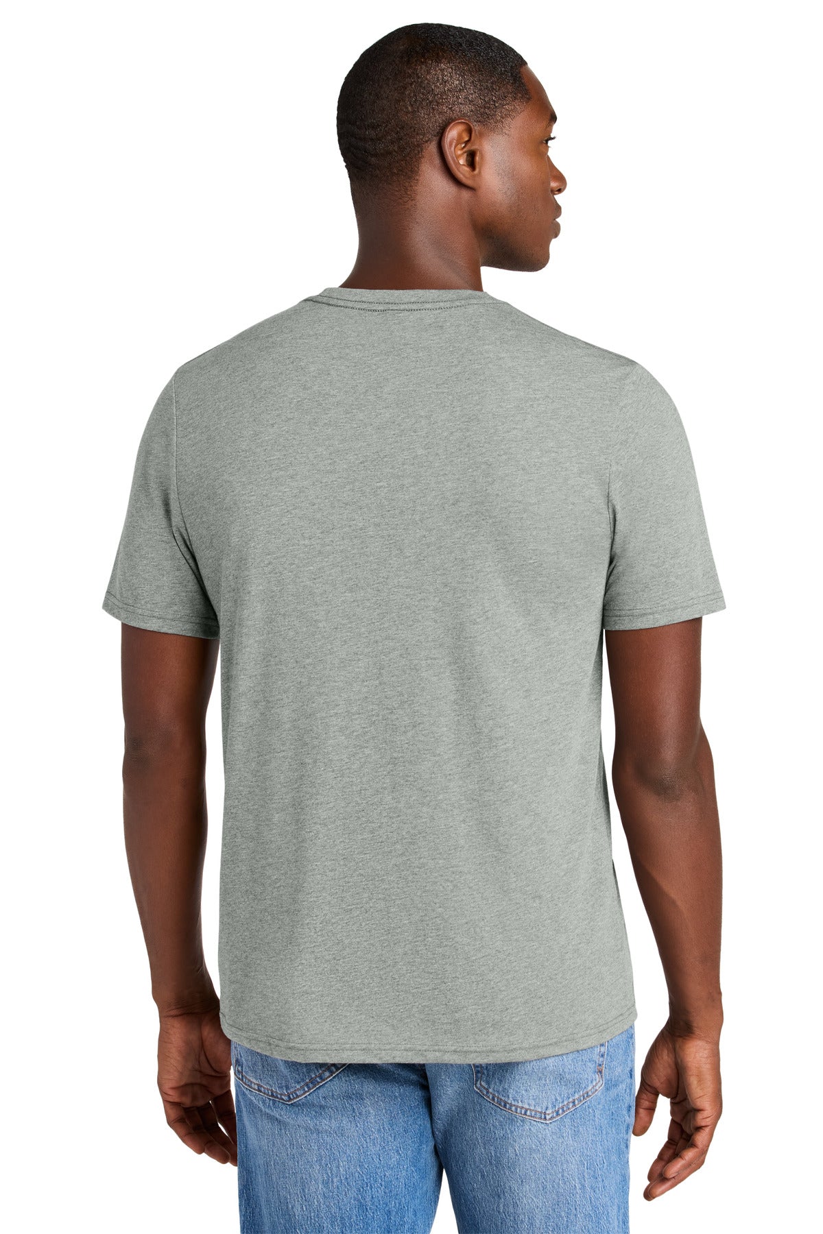 District Perfect Weight CVC Tee DT184 - Light Heather Grey - back