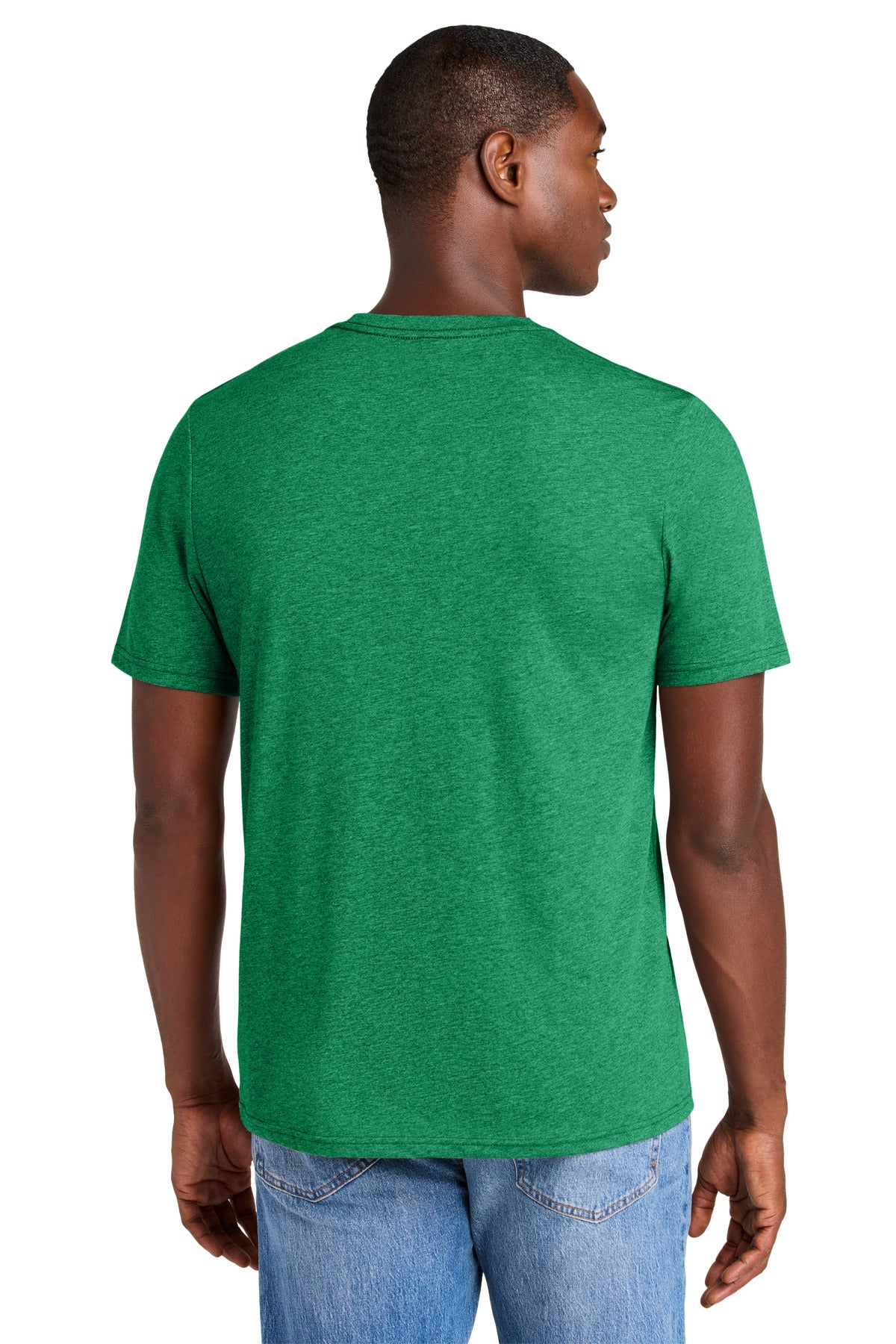 District Perfect Weight CVC Tee DT184 - Meadow Green Heather - back