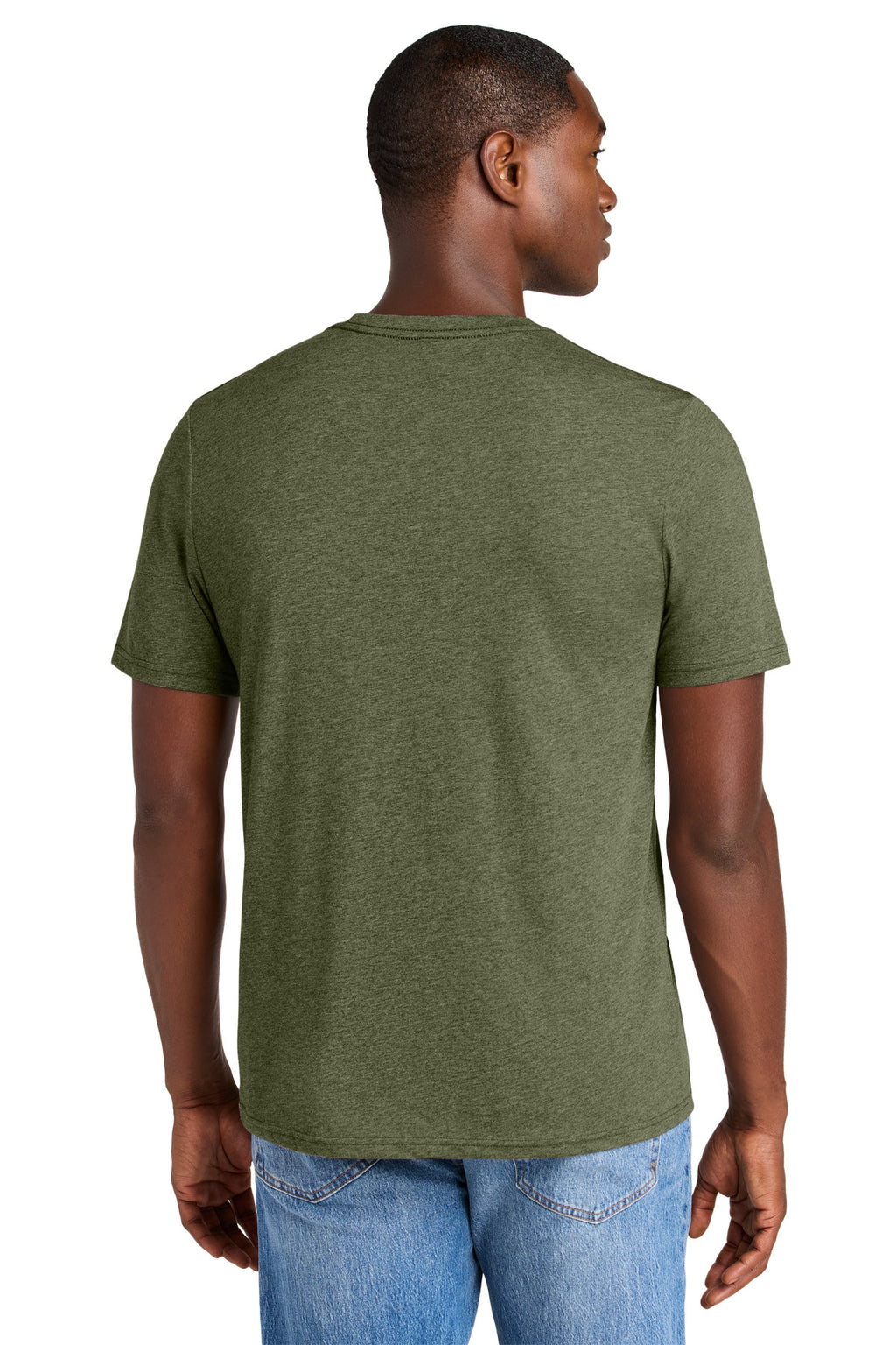 District Perfect Weight CVC Tee DT184 - Military Green Heather - back