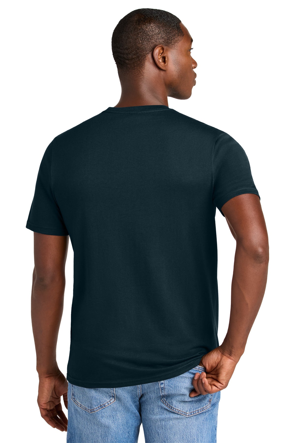 District Perfect Weight CVC Tee DT184 - Navy Blue - back