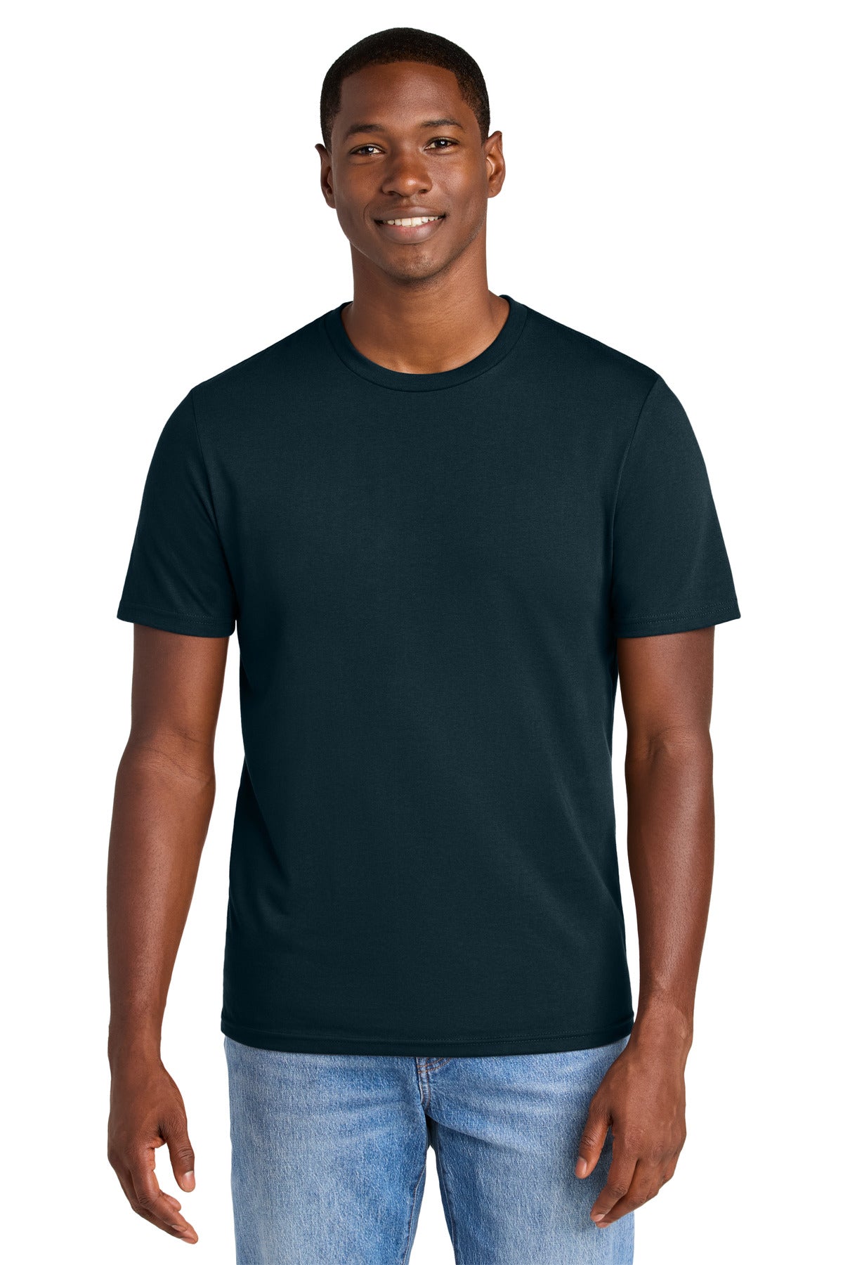 District Perfect Weight CVC Tee DT184 - Navy Blue - front
