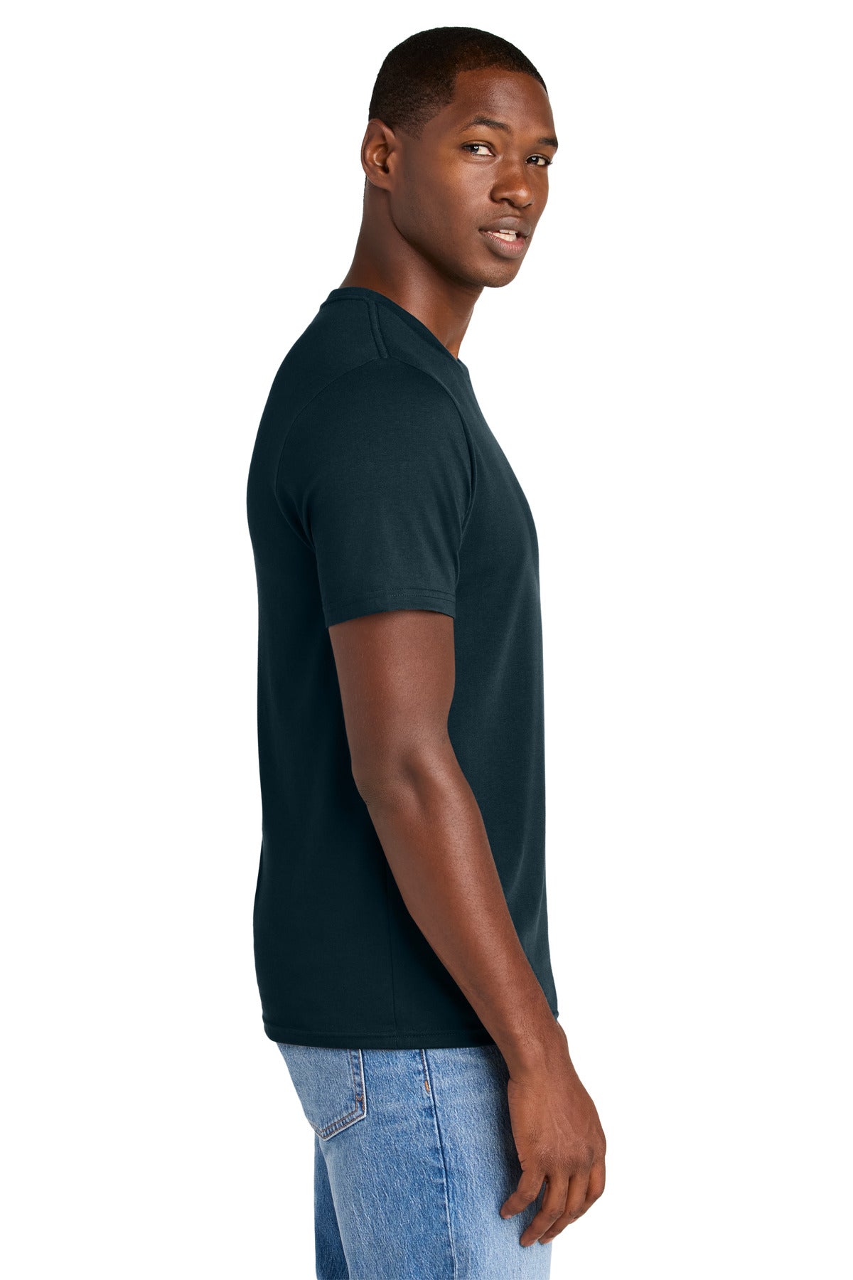 District Perfect Weight CVC Tee DT184 - Navy Blue - side