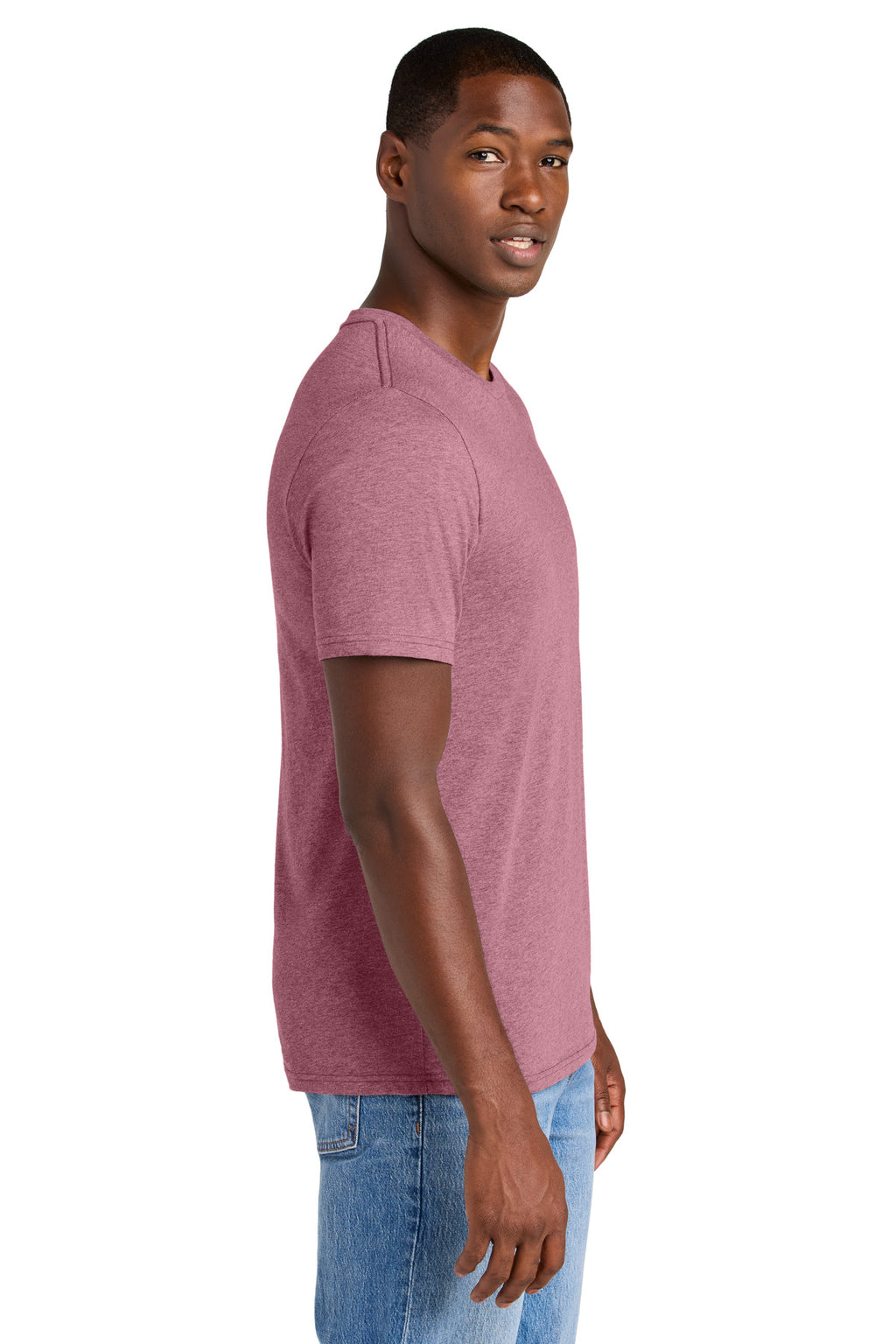 District Perfect Weight CVC Tee DT184 - Orchid Haze Heather - side