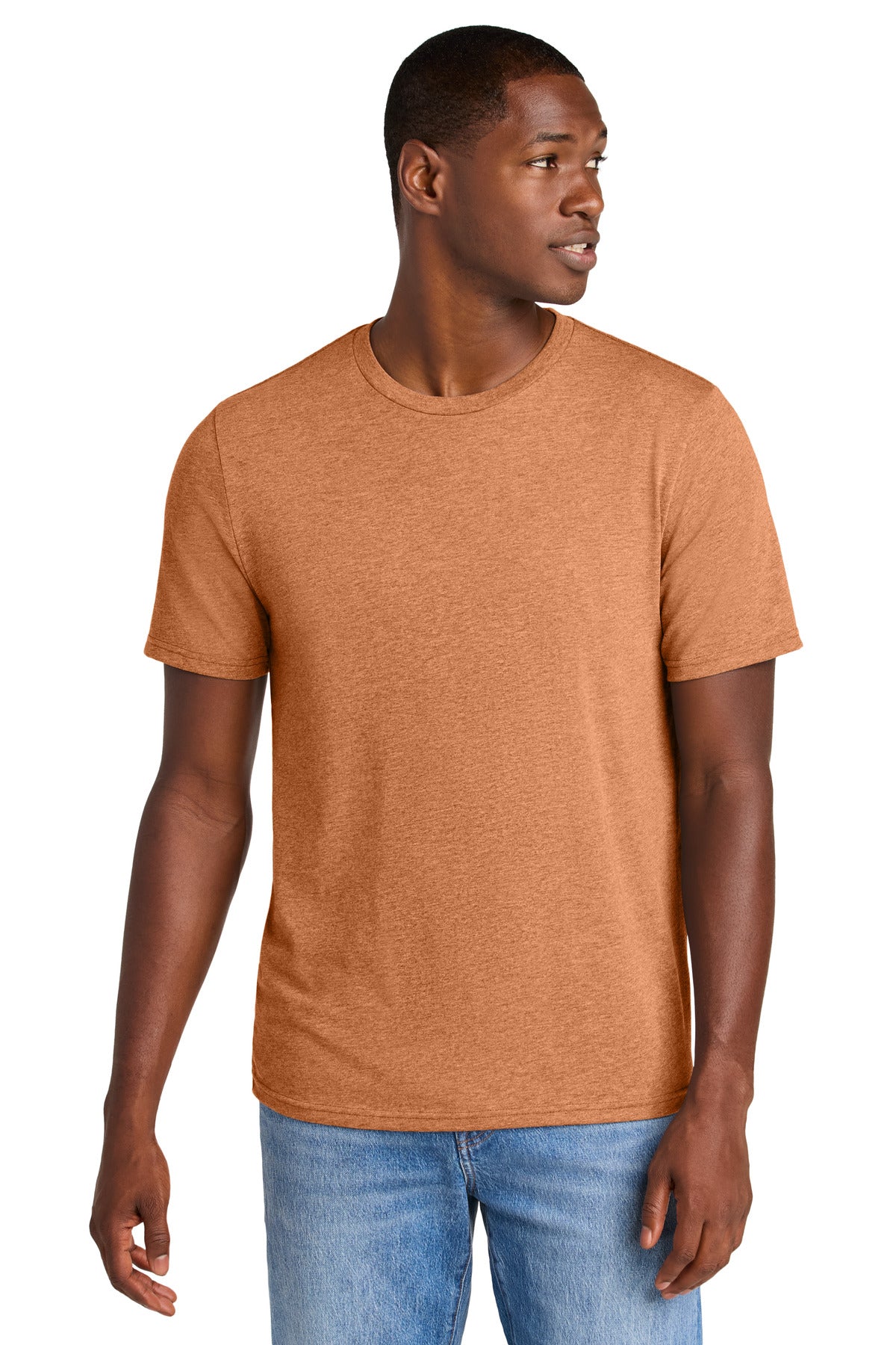 District Perfect Weight CVC Tee DT184 - Sienna Heather - front