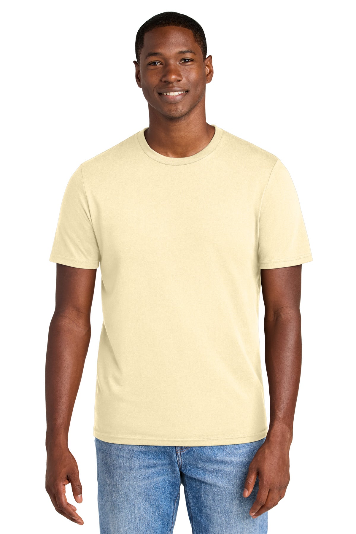 District Perfect Weight CVC Tee DT184 - Soft Yellow - front