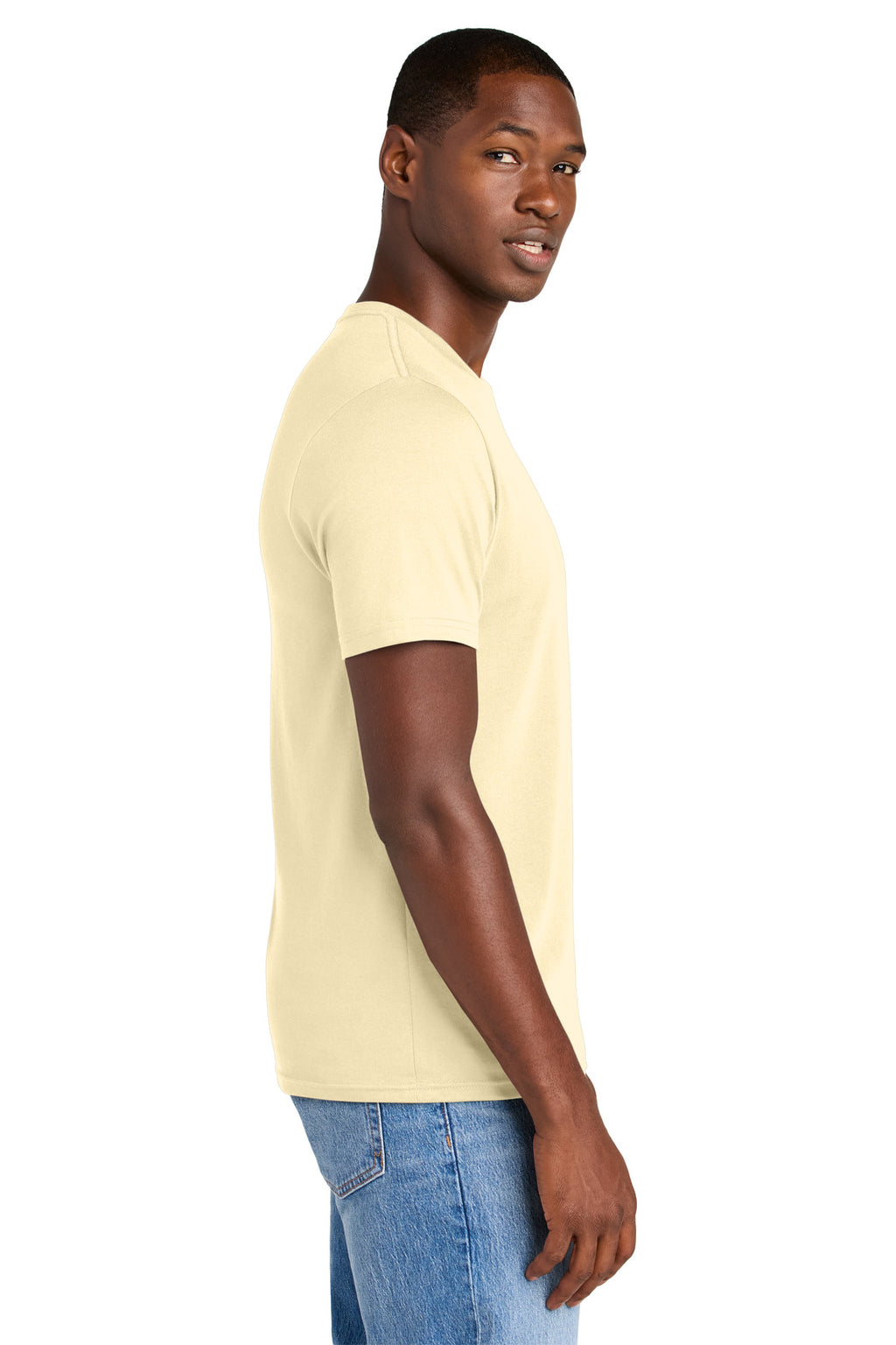 District Perfect Weight CVC Tee DT184 - Soft Yellow - side