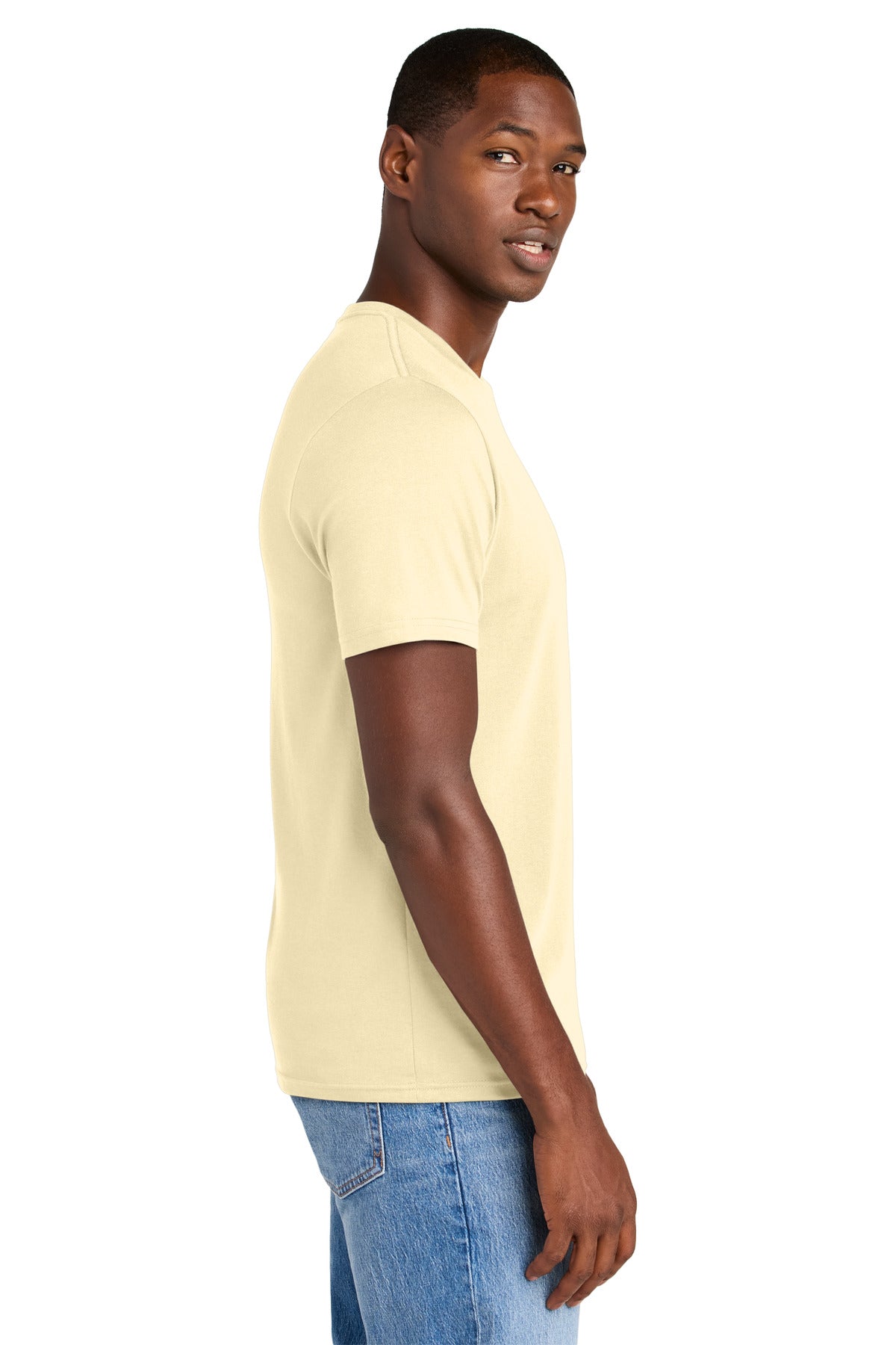 District Perfect Weight CVC Tee DT184 - Soft Yellow - side