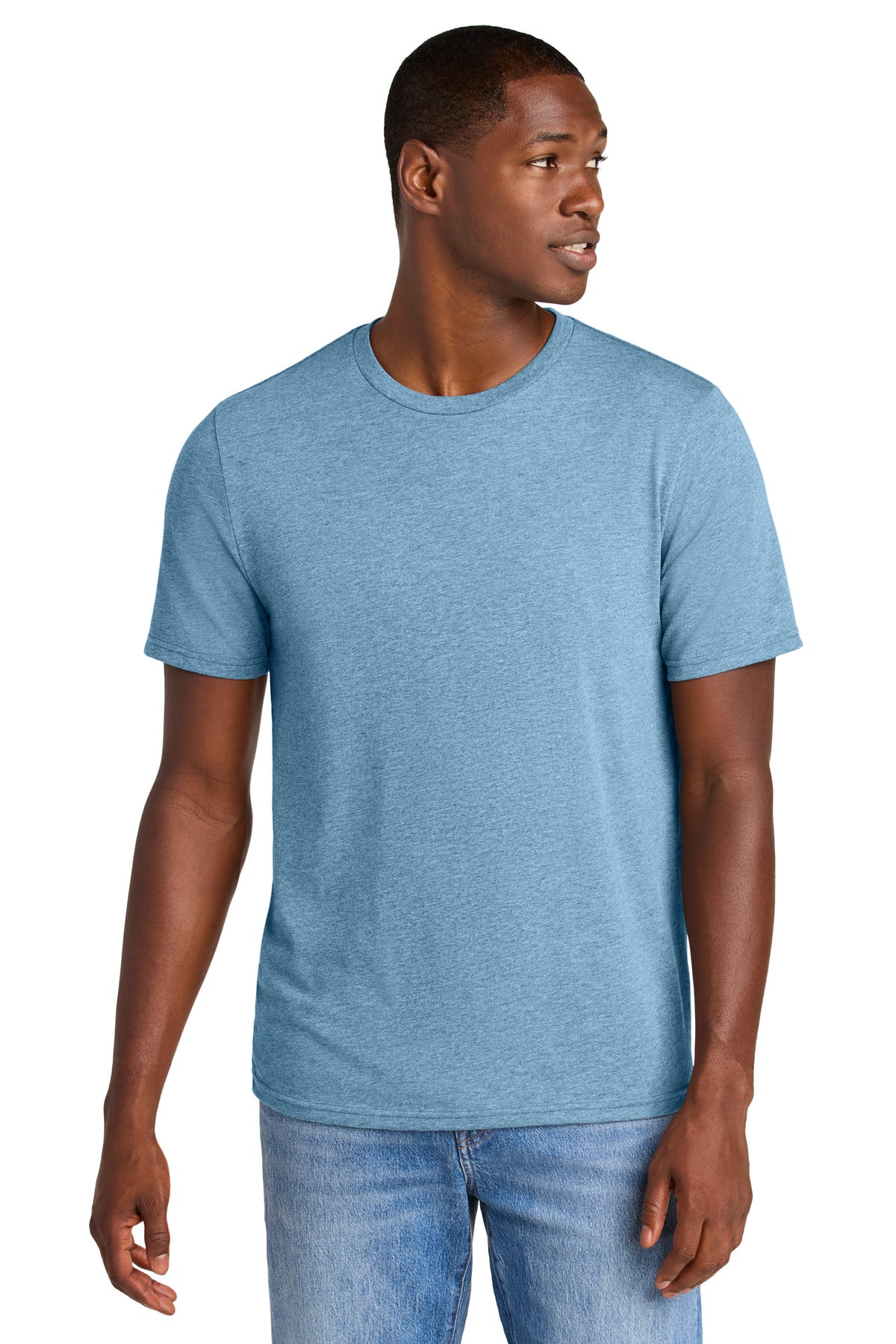 District Perfect Weight CVC Tee DT184 - Tundra Blue Heather - front