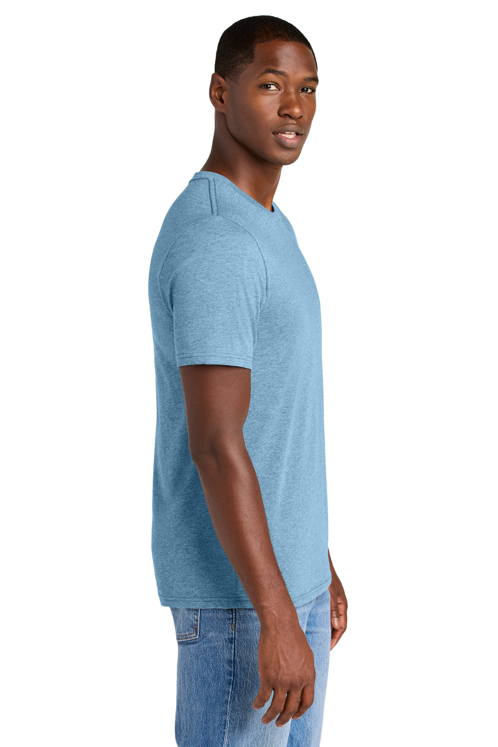 District Perfect Weight CVC Tee DT184 - Tundra Blue Heather - side