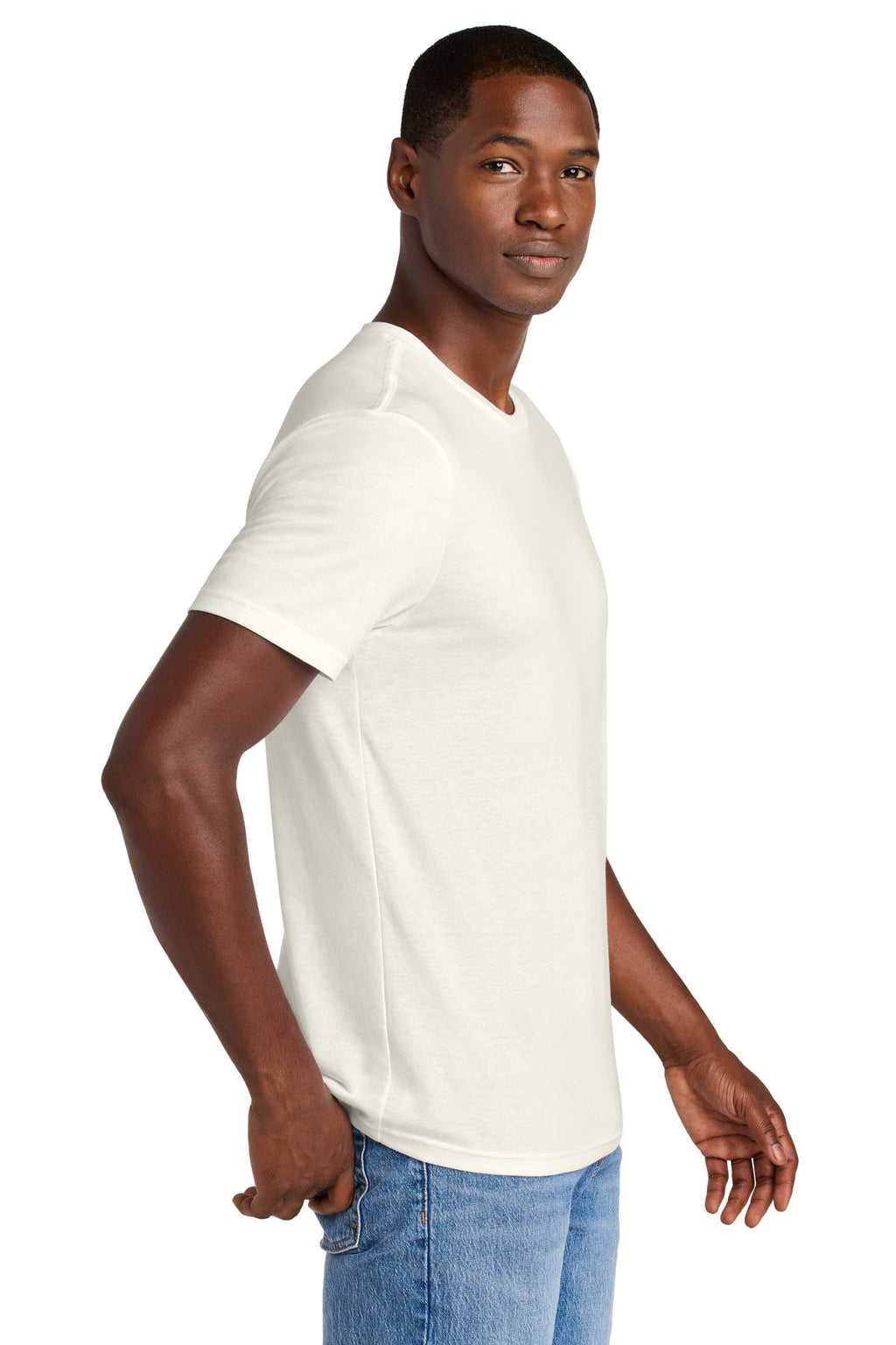District Perfect Weight CVC Tee DT184 - White Onyx - side