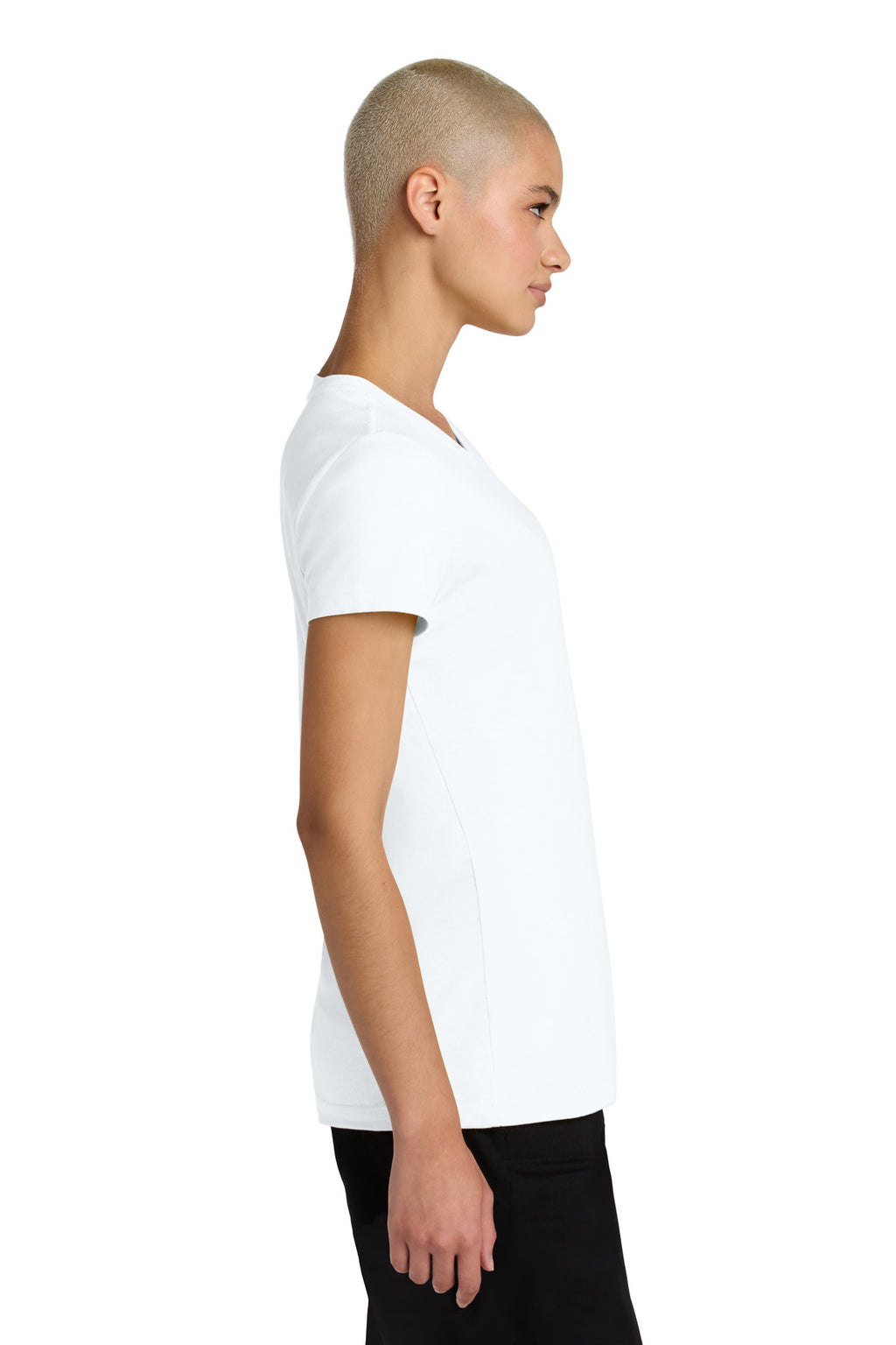 District Women's Perfect Weight CVC Tee DT188 - Bright White - side