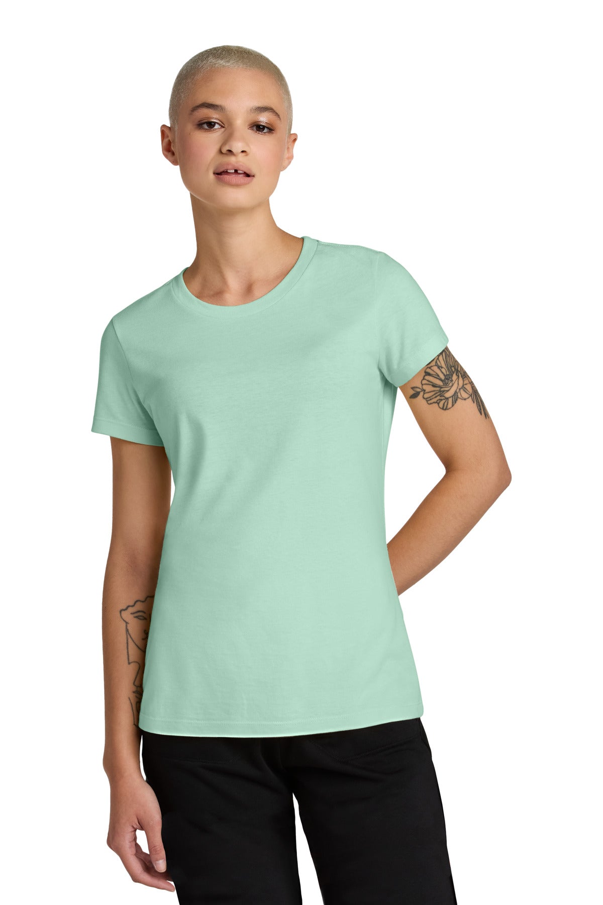 District Women's Perfect Weight CVC Tee DT188 - Frosted Mint - front