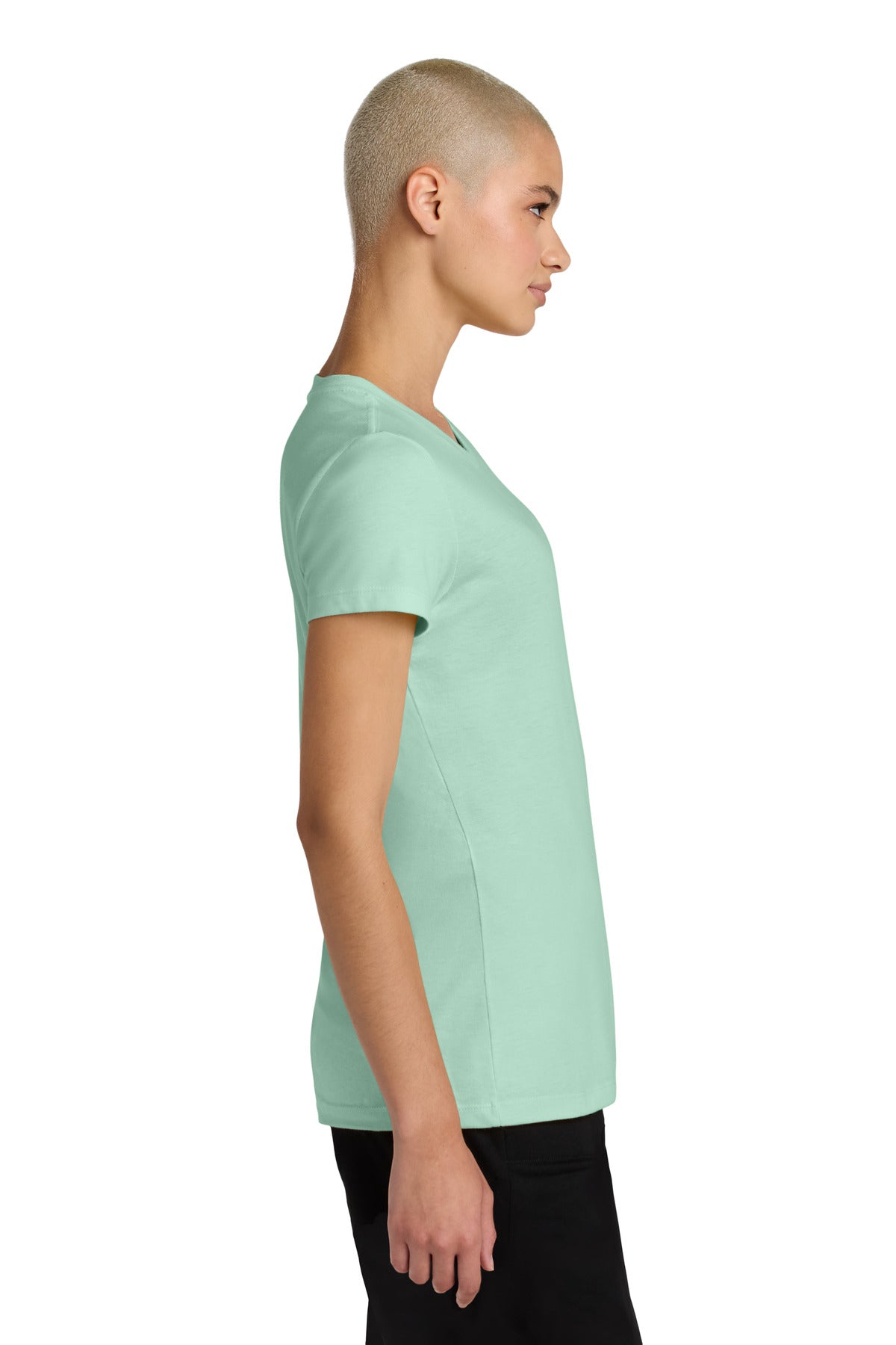 District Women's Perfect Weight CVC Tee DT188 - Frosted Mint - side