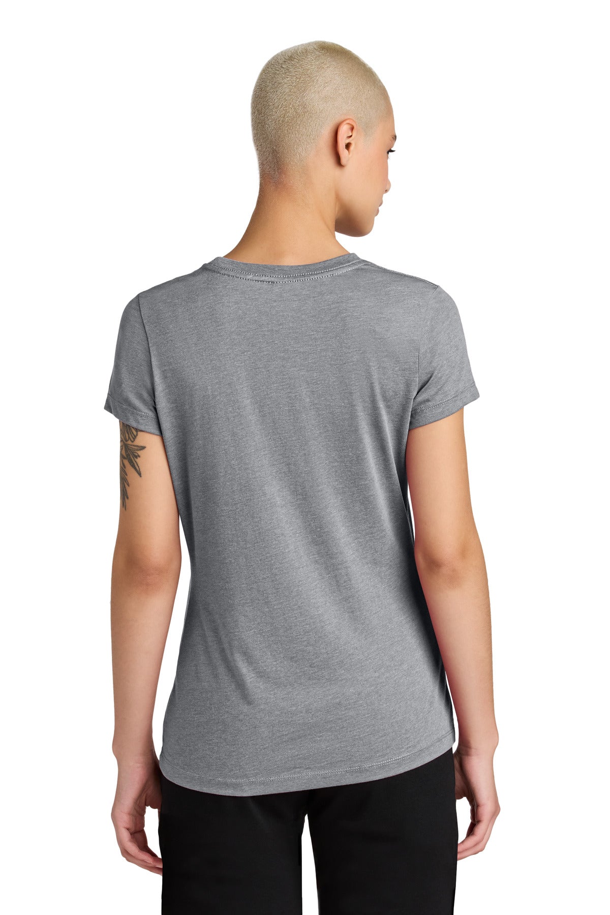 District Women's Perfect Weight CVC Tee DT188 - Graphite Heather - back