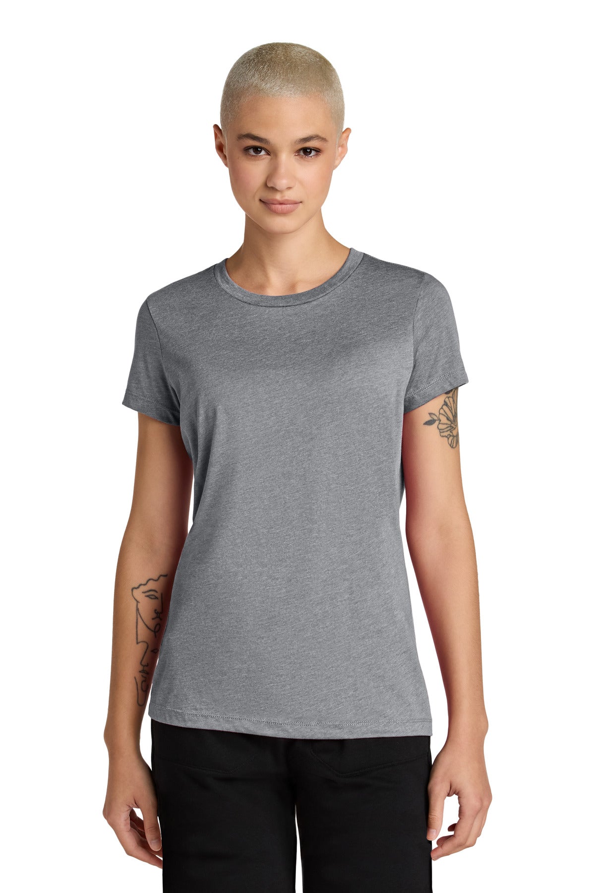 District Women's Perfect Weight CVC Tee DT188 - Graphite Heather - front