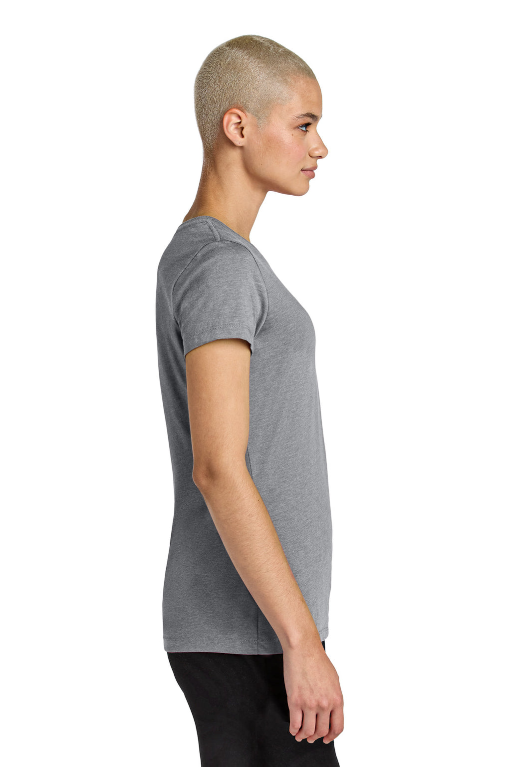 District Women's Perfect Weight CVC Tee DT188 - Graphite Heather - side