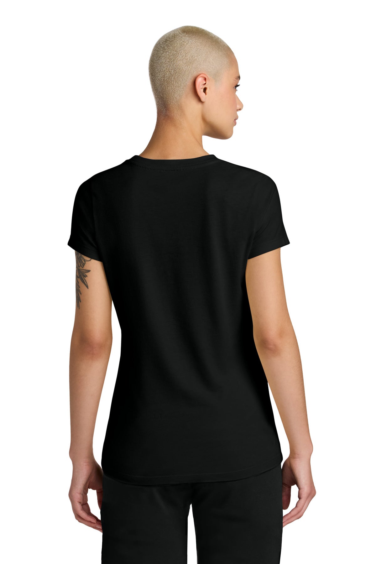District Women's Perfect Weight CVC Tee DT188 - Jet Black - back