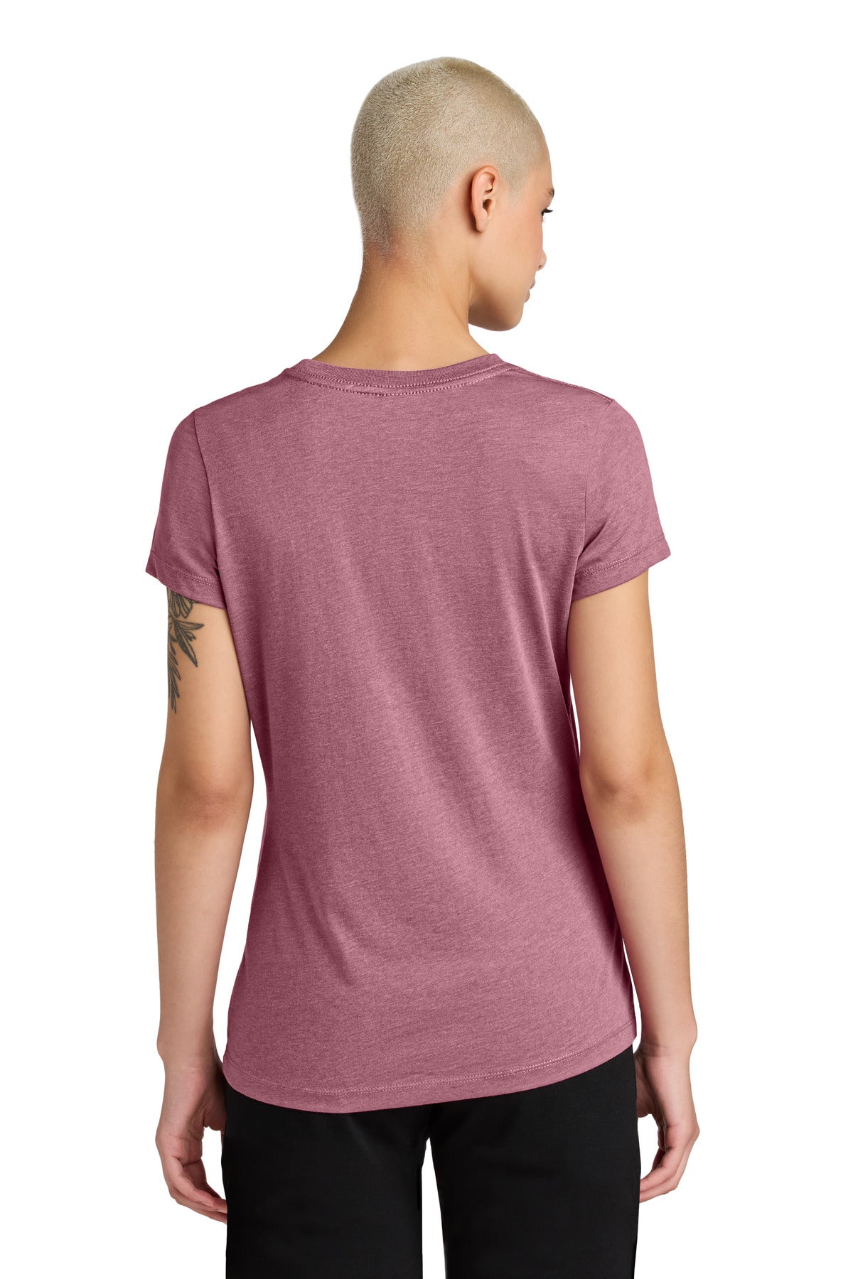 District Women's Perfect Weight CVC Tee DT188 - Orchid Haze Heather - back